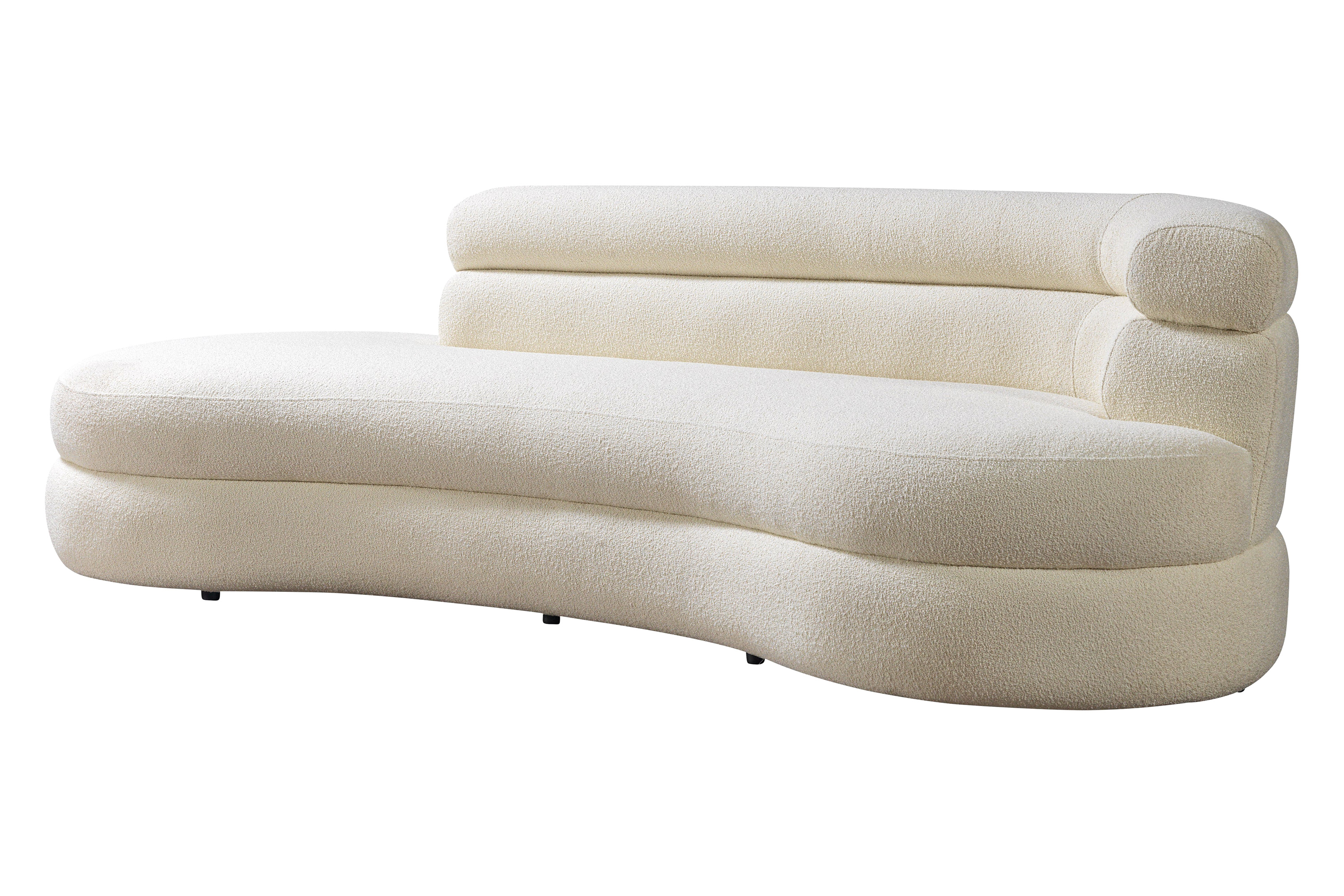 Nova - Larissa Ivory Boucle Chaise Lounge