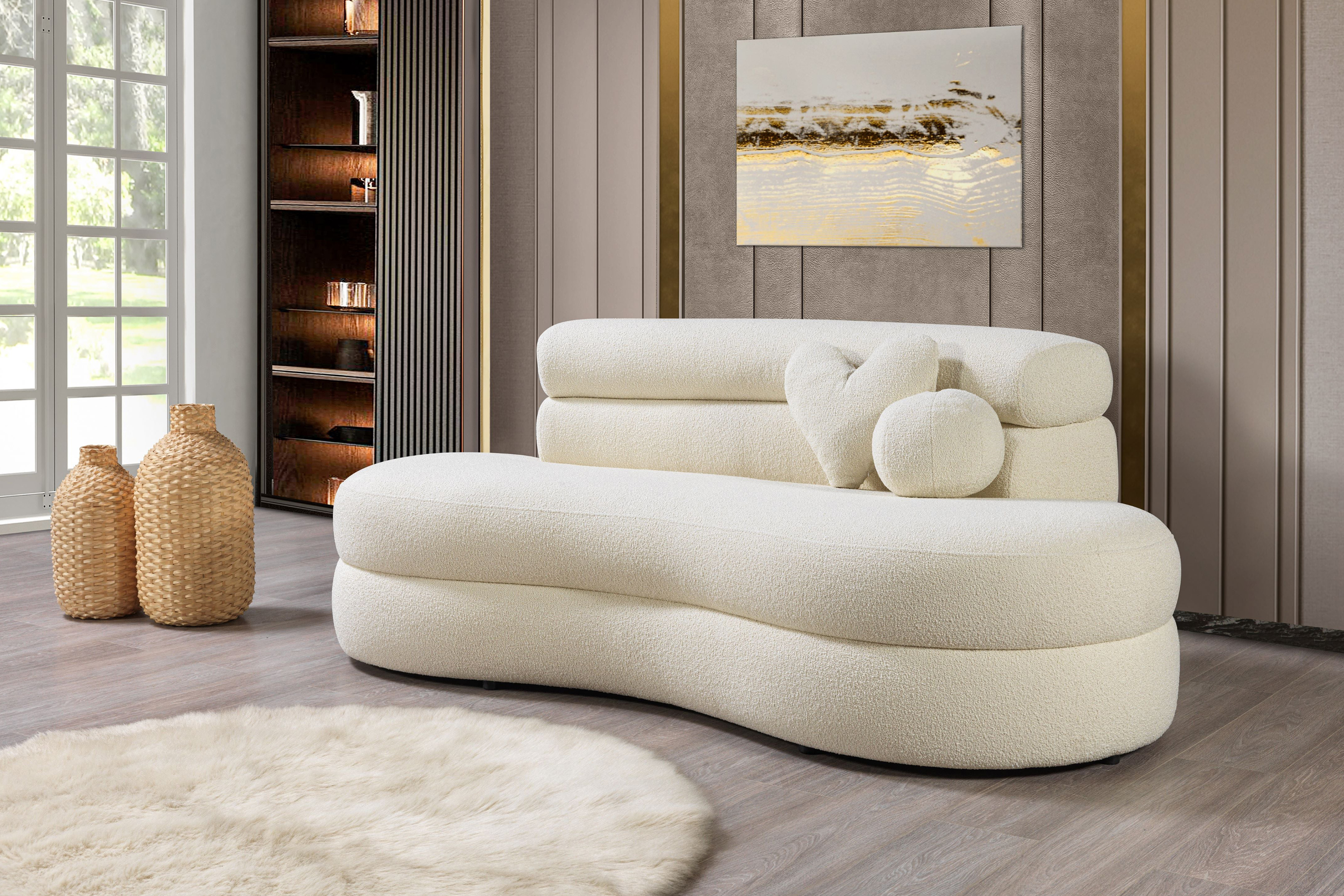 Nova - Larissa Ivory Boucle Loveseat