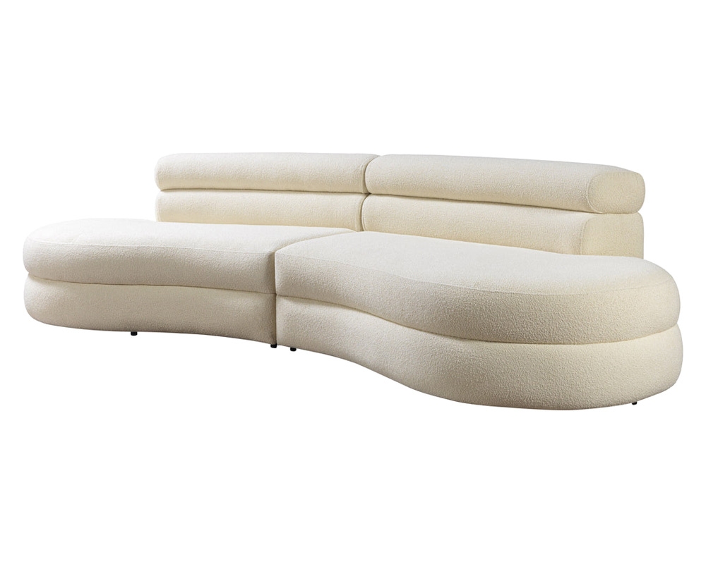 Nova - Larissa Ivory Boucle Curved Sectional