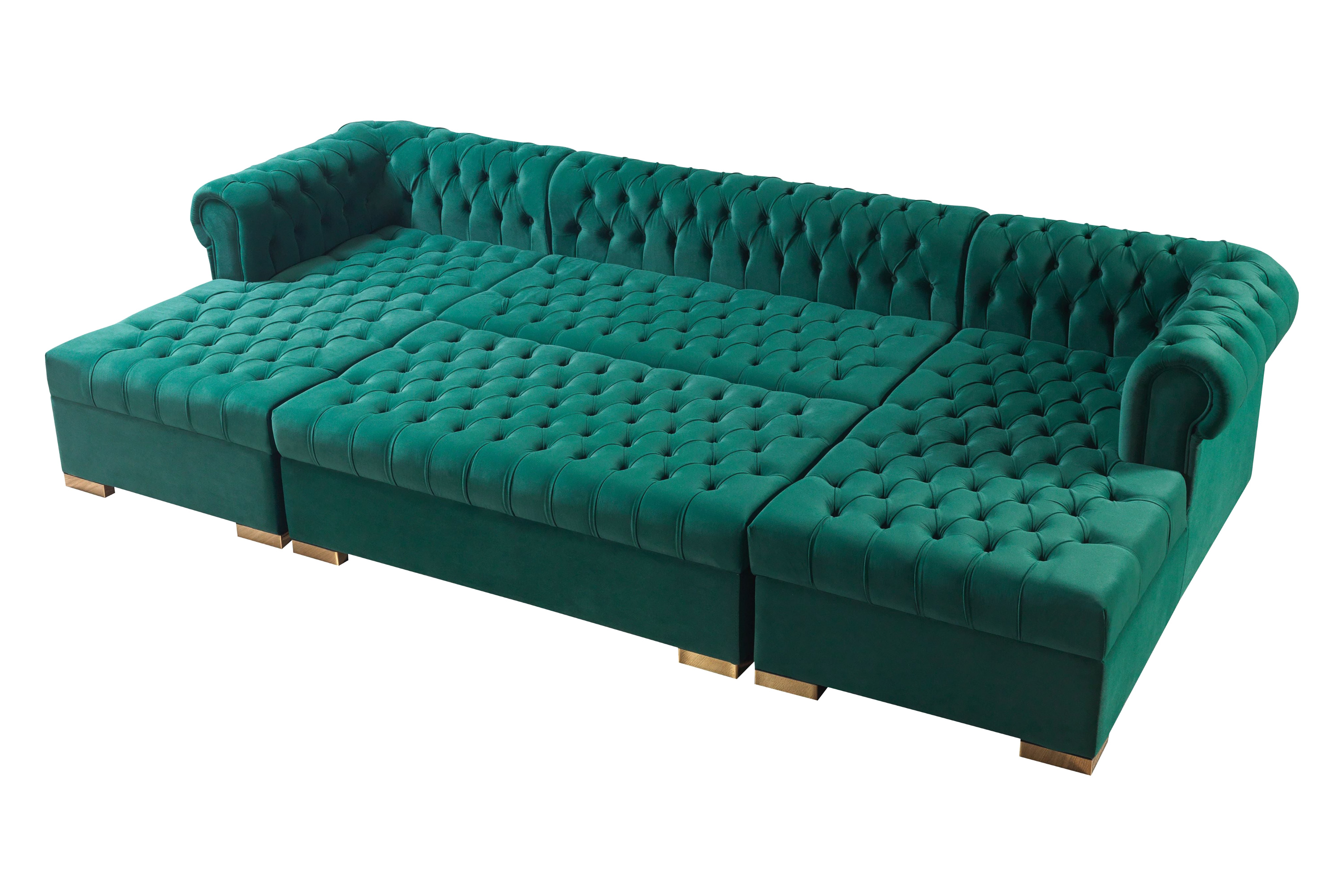 Nova™ Lauren Velvet Rectangle Ottoman - Green