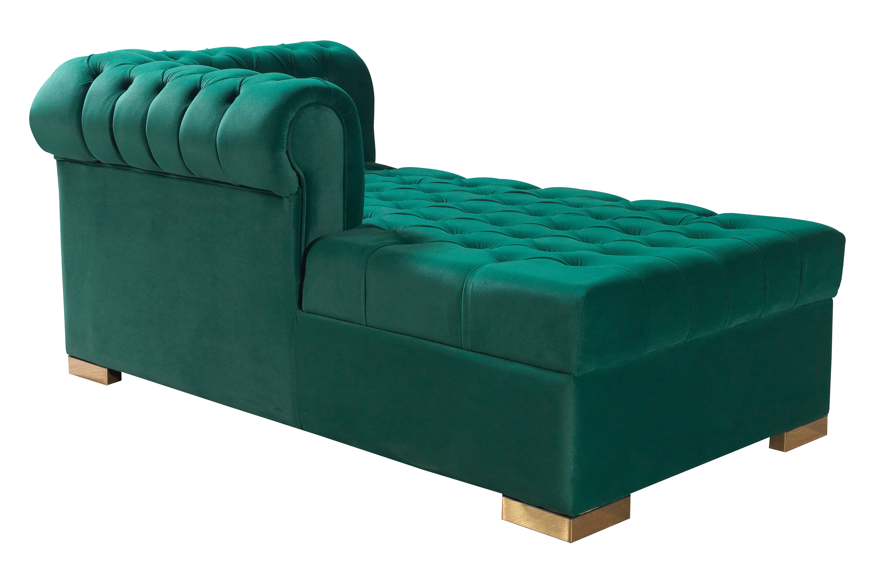 Nova Lauren Velvet Double Chaise Sectional - Green