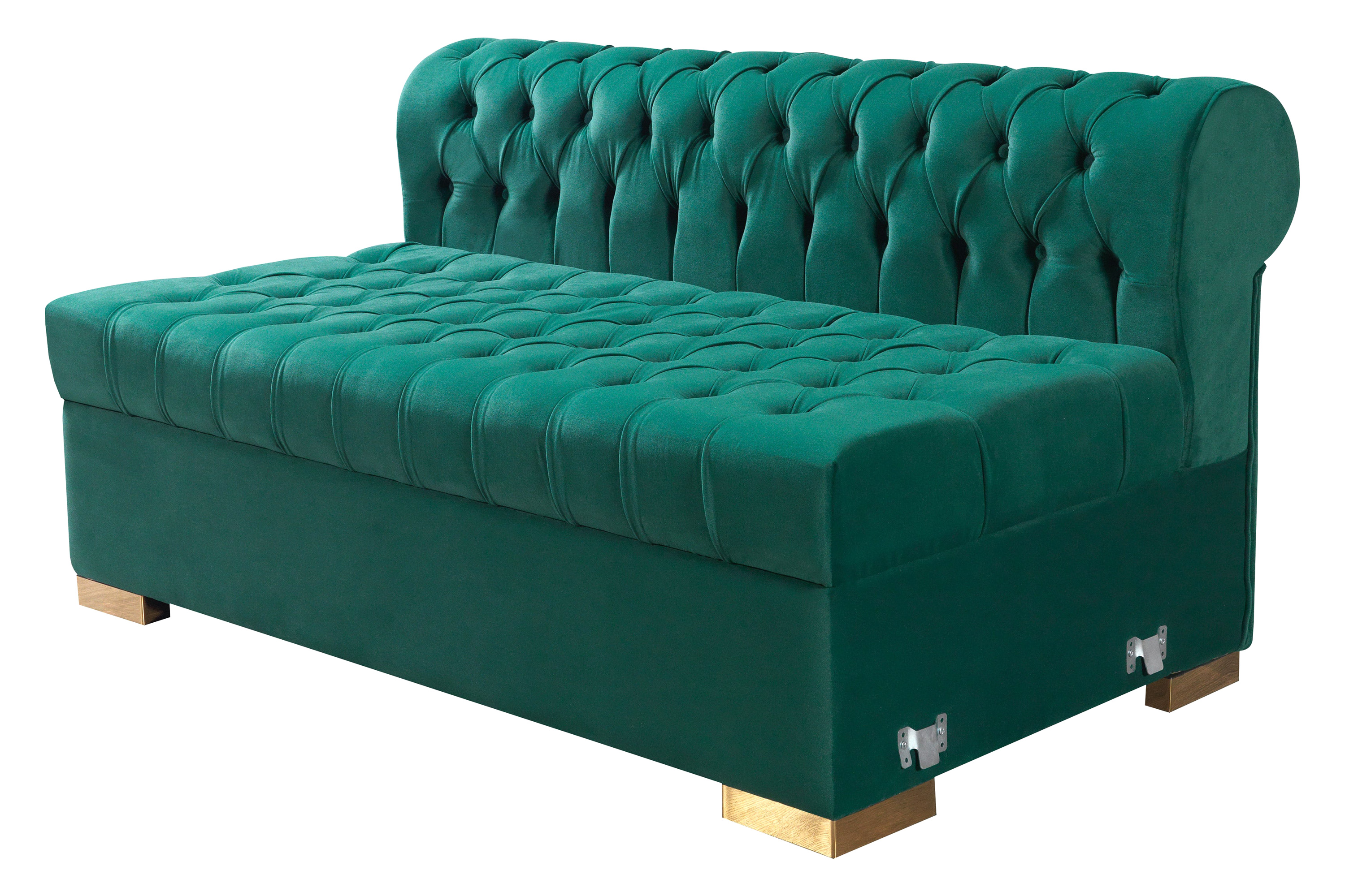 Nova Lauren Velvet Double Chaise Sectional - Green