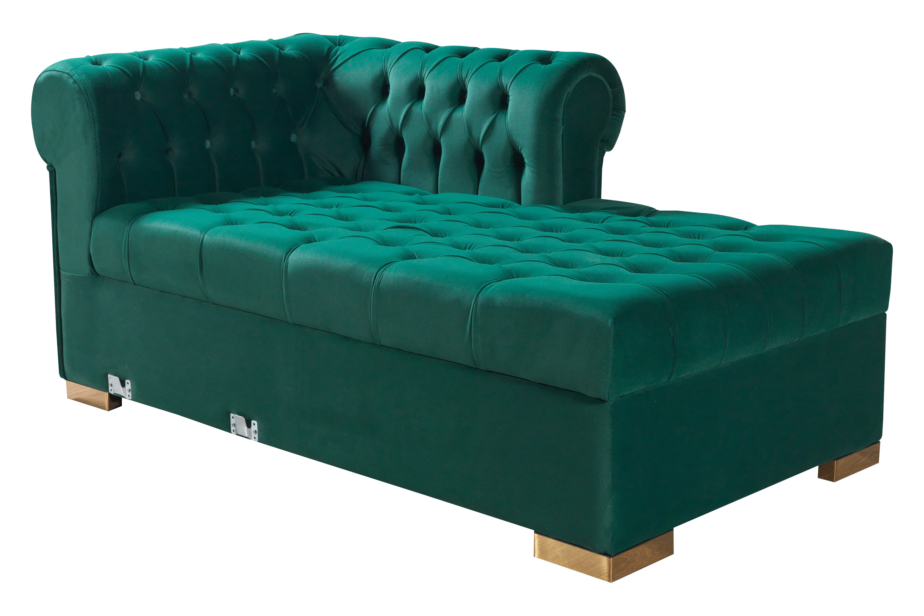 Nova Lauren Velvet Double Chaise Sectional - Green