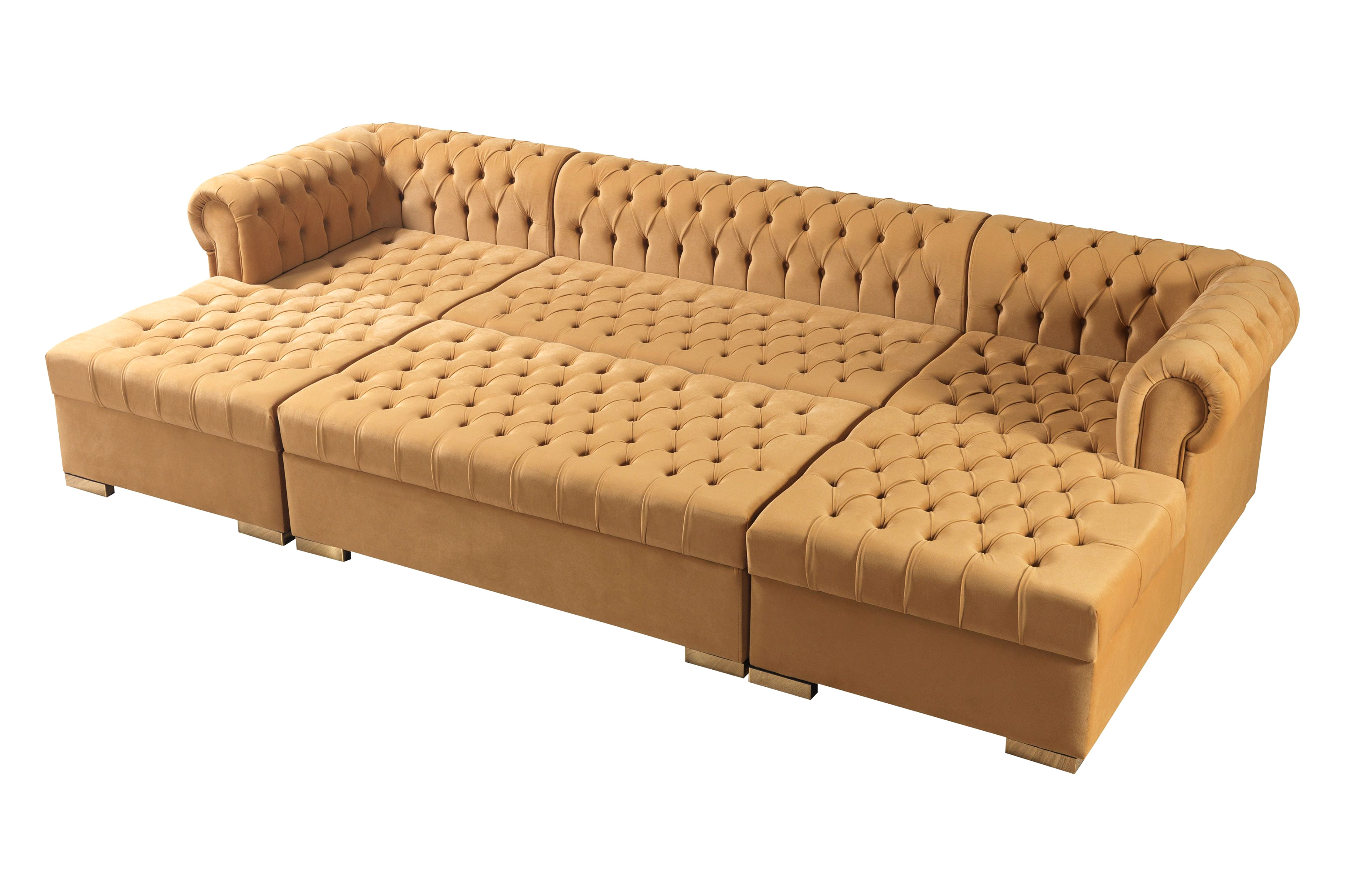 Nova™ Lauren Velvet Rectangle Ottoman - Mustard