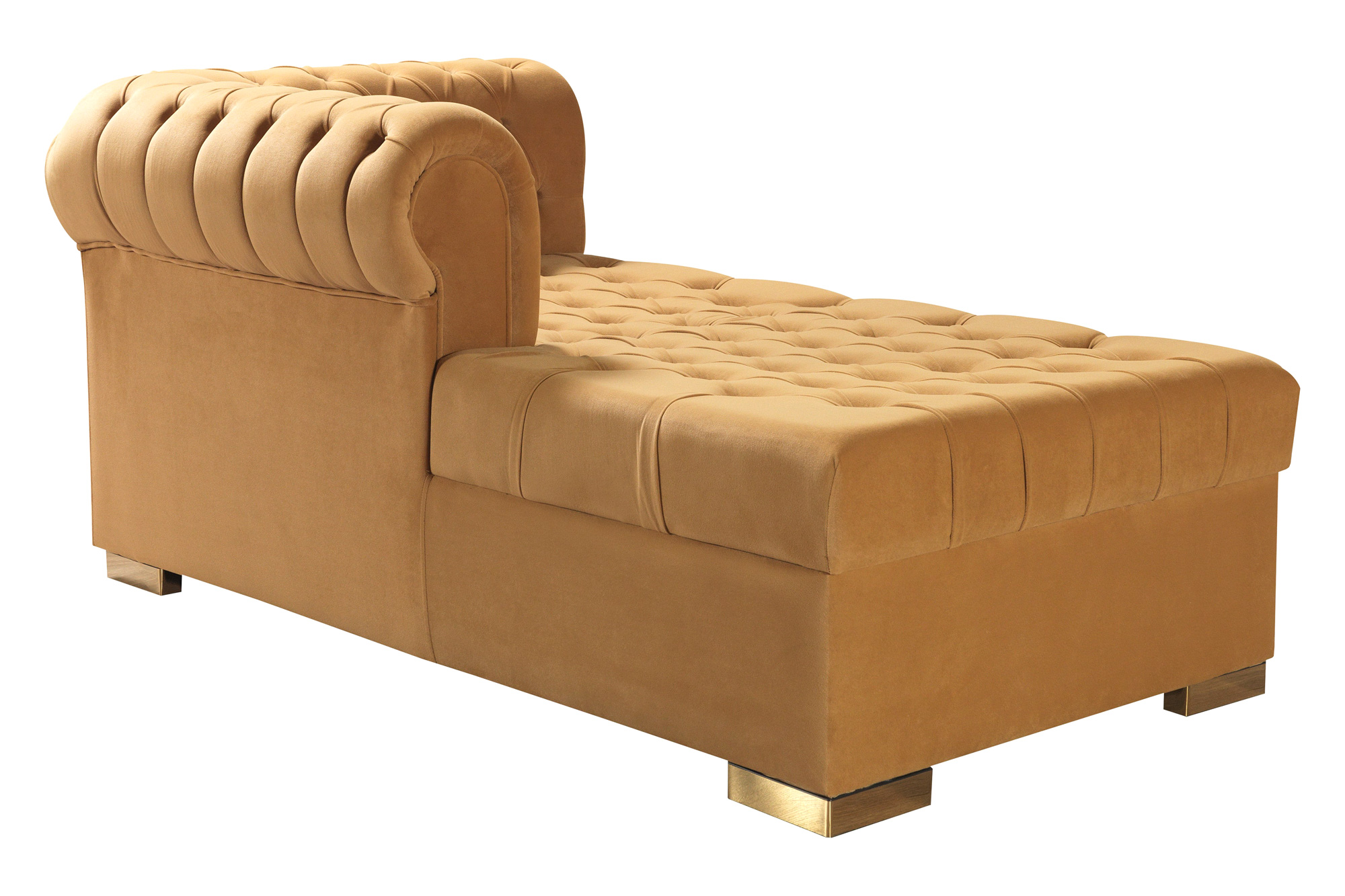 Nova Lauren Velvet Double Chaise Sectional - Mustard