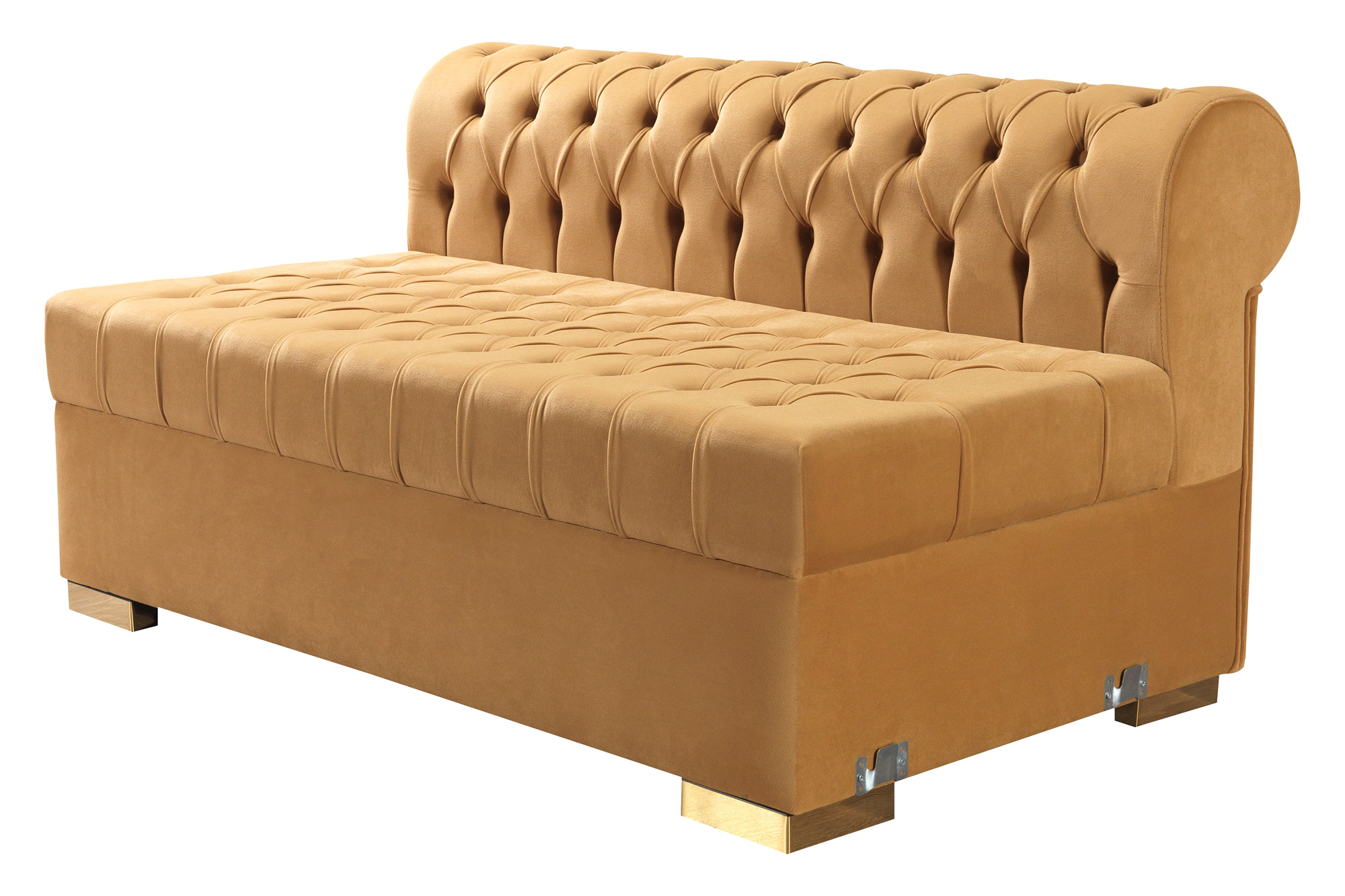 Nova Lauren Velvet Double Chaise Sectional - Mustard