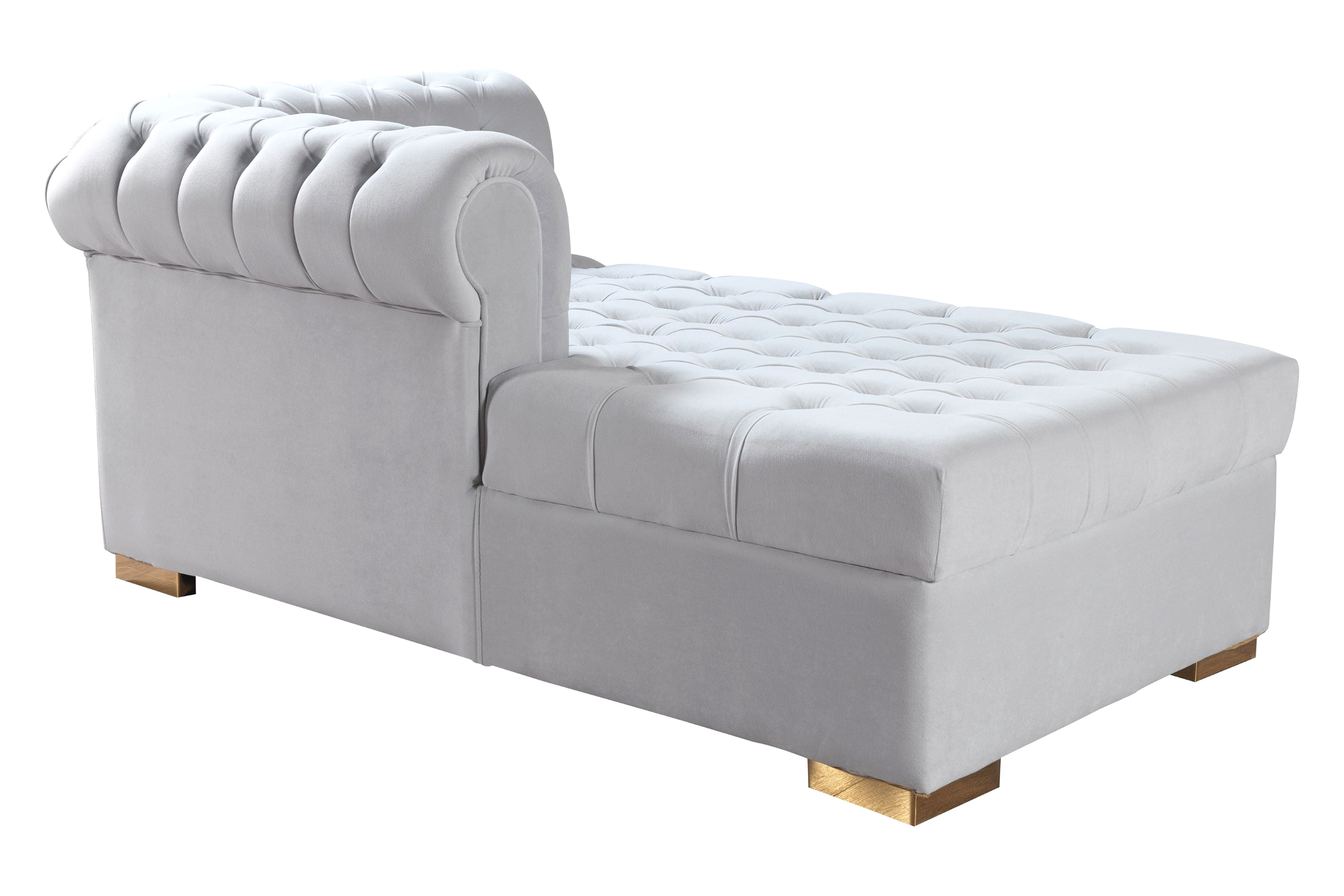 Nova Lauren Velvet Double Chaise Sectional - Pearl