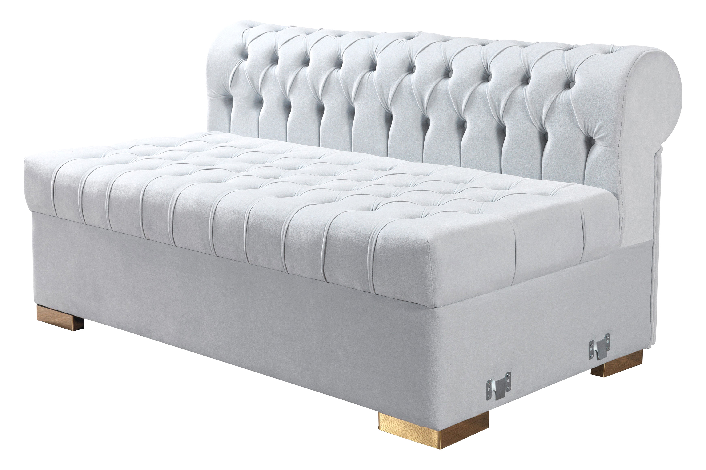 Nova Lauren Velvet Double Chaise Sectional - Pearl