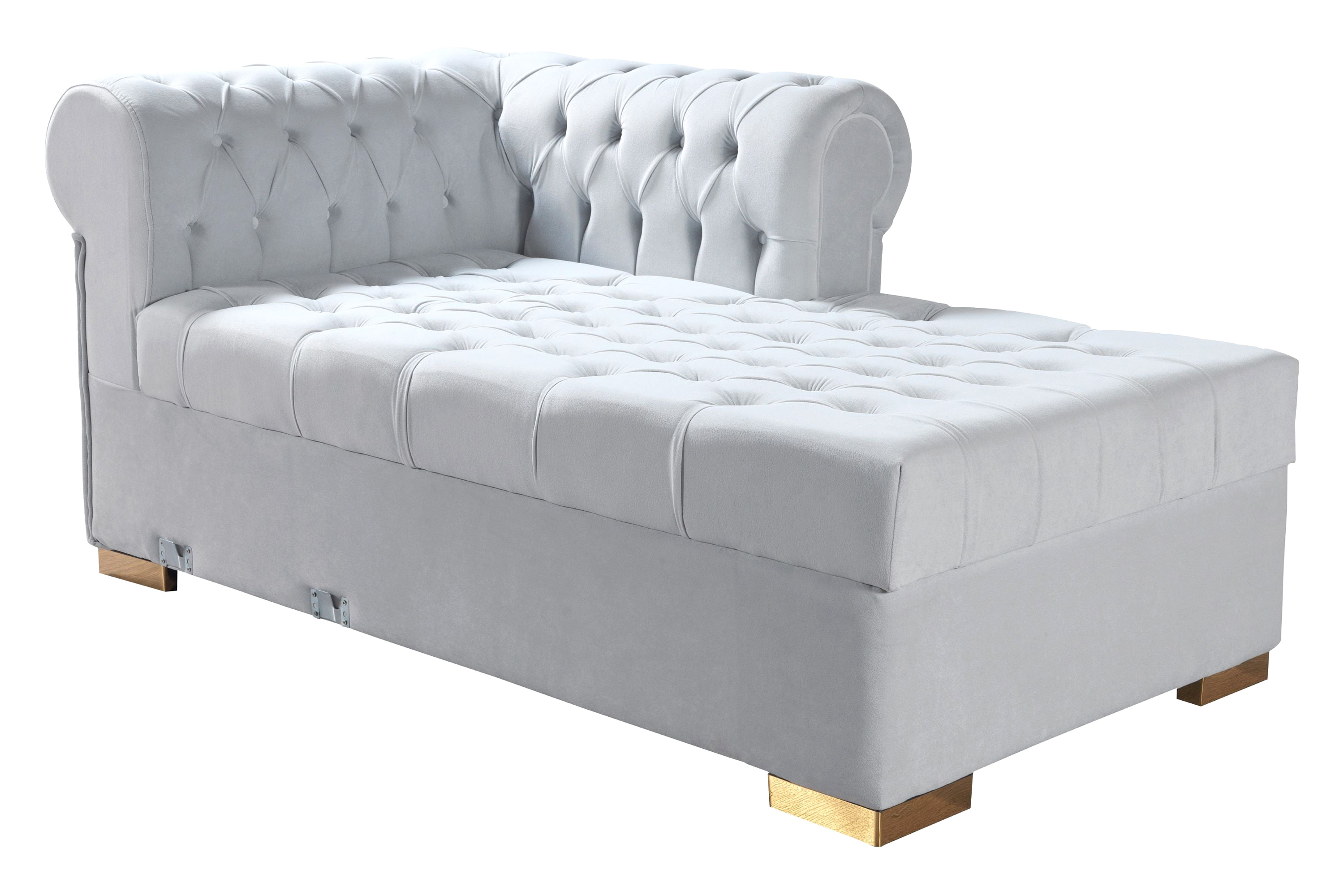 Nova Lauren Velvet Double Chaise Sectional - Pearl