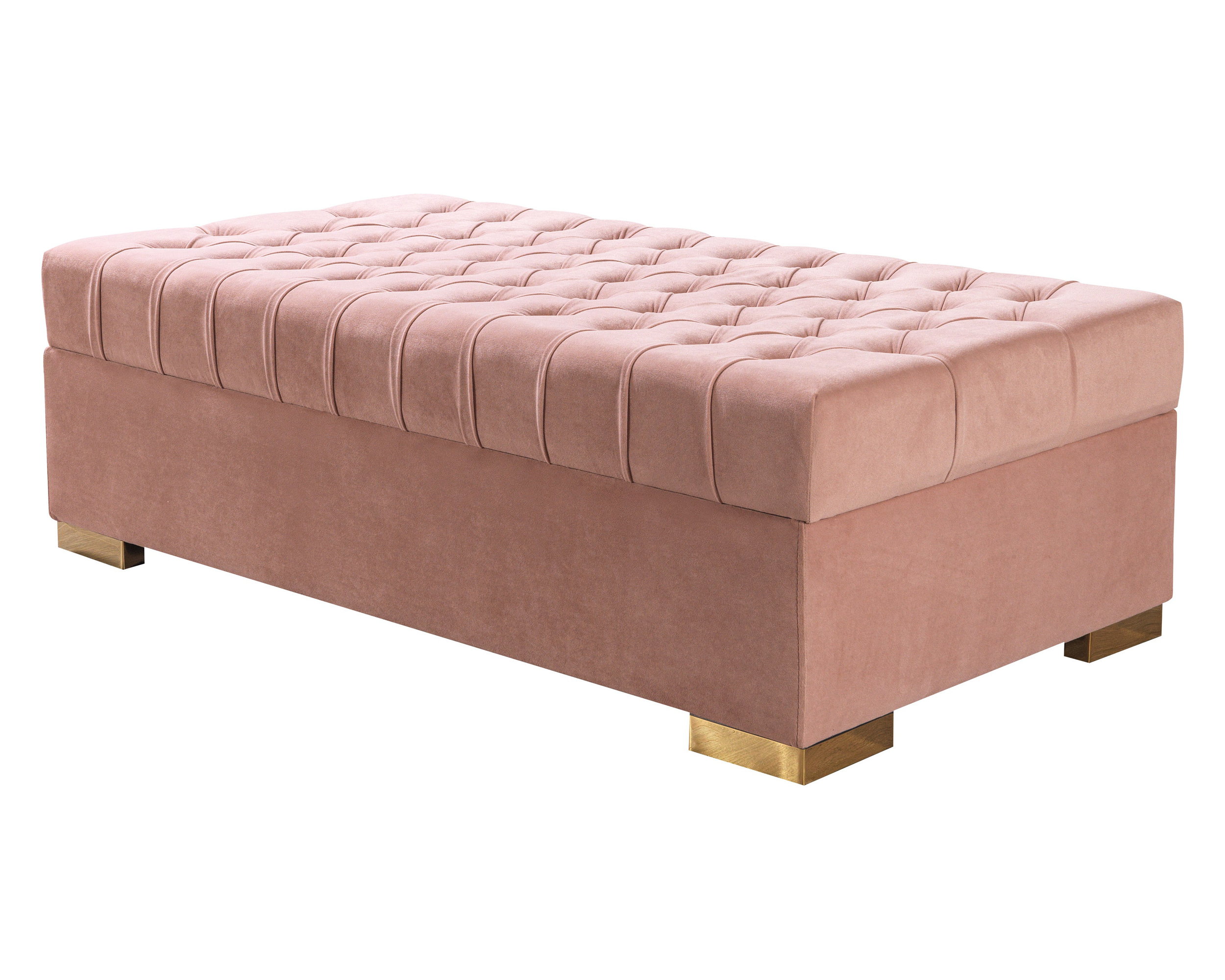 Nova Lauren Velvet Double Chaise Sectional - Pink