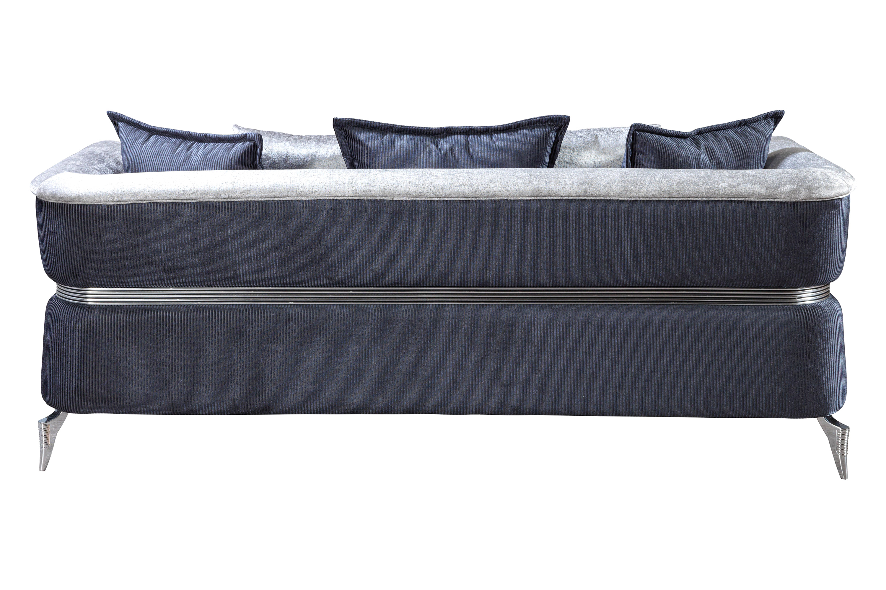 Nova Leina Velvet Sofa & Loveseat - Silver-Gray