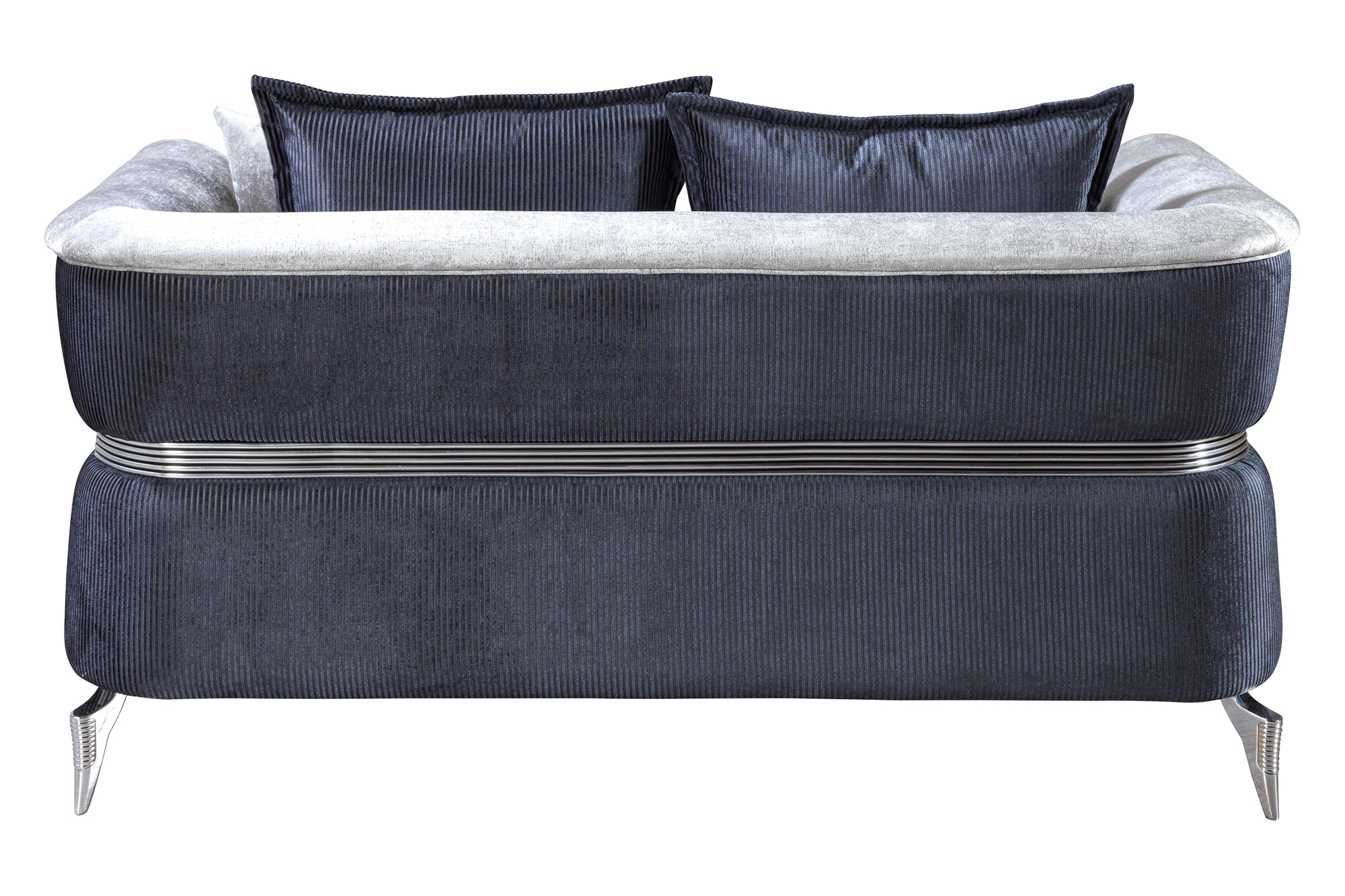 Nova Leina Velvet Sofa & Loveseat - Silver-Gray