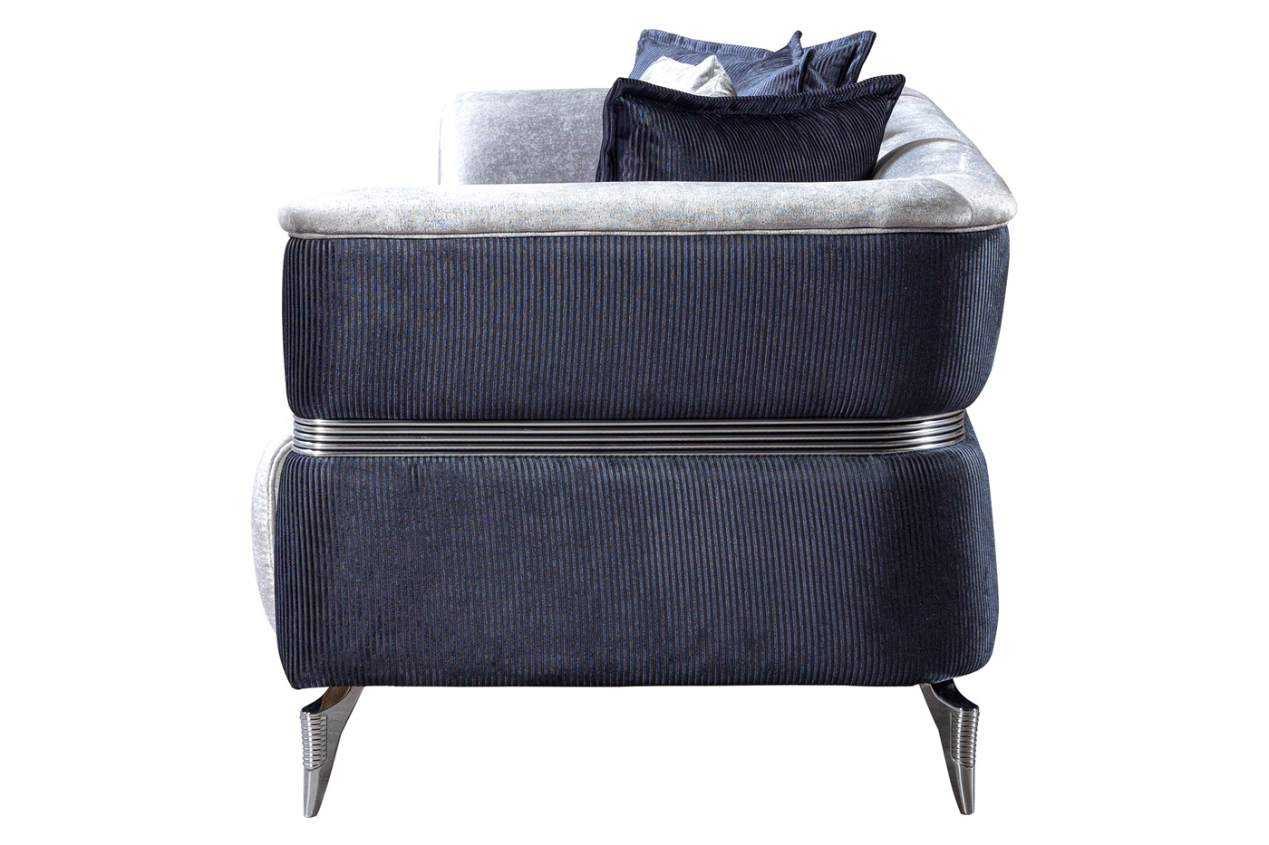 Nova Leina Velvet Sofa & Loveseat - Silver-Gray