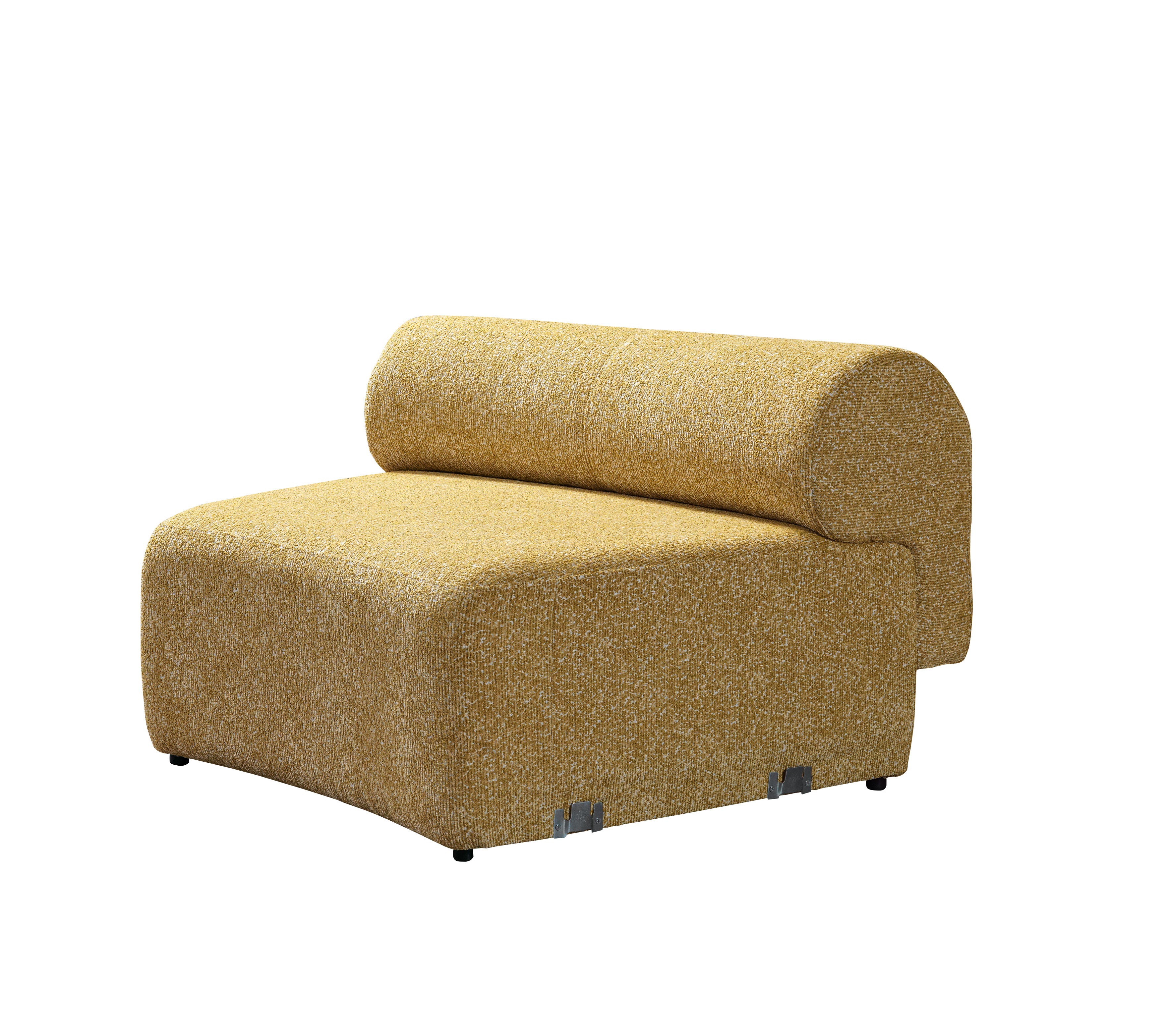 Nova Lena Mustard Boucle 3-Piece Curved 145" Sectional