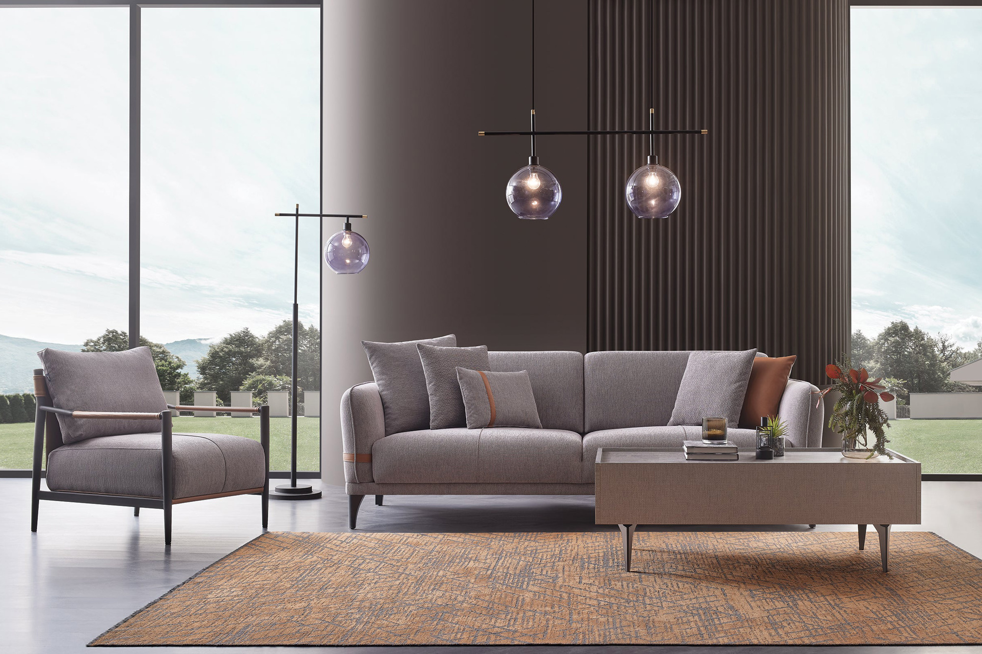 Nova - Linz 3-Seater Sofa Bed in Gray