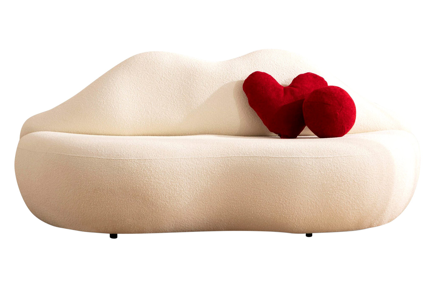 Nova Lips Boucle Loveseat - Ivory