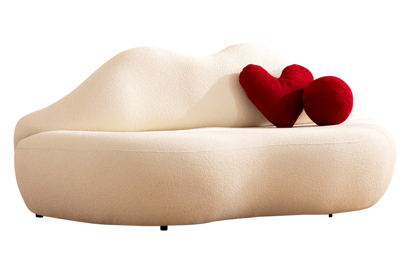 Nova Lips Boucle Loveseat - Ivory