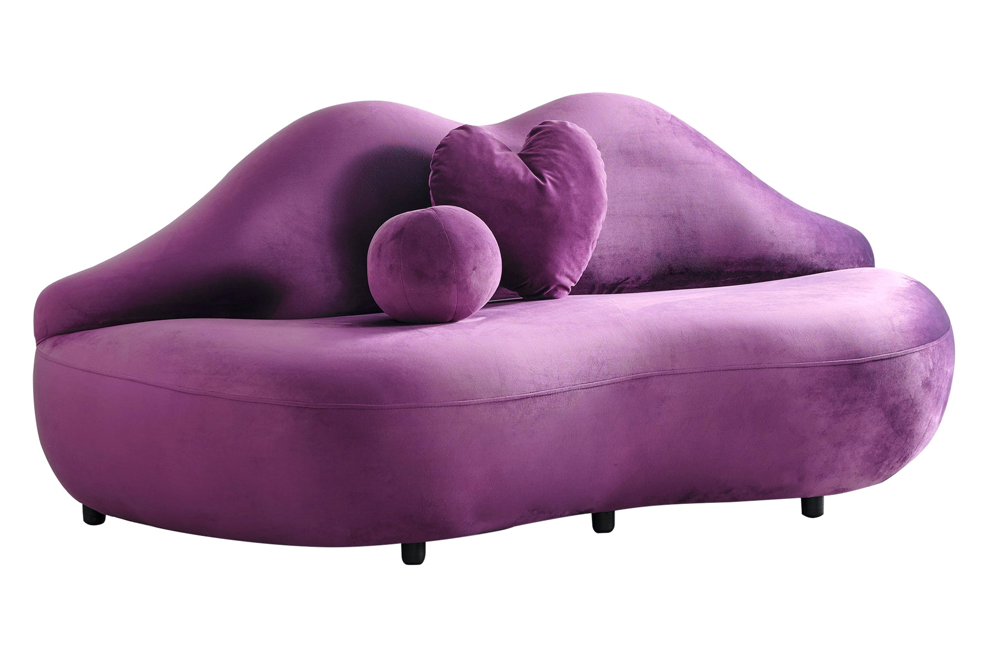 Nova Lips Velvet Loveseat - Purple