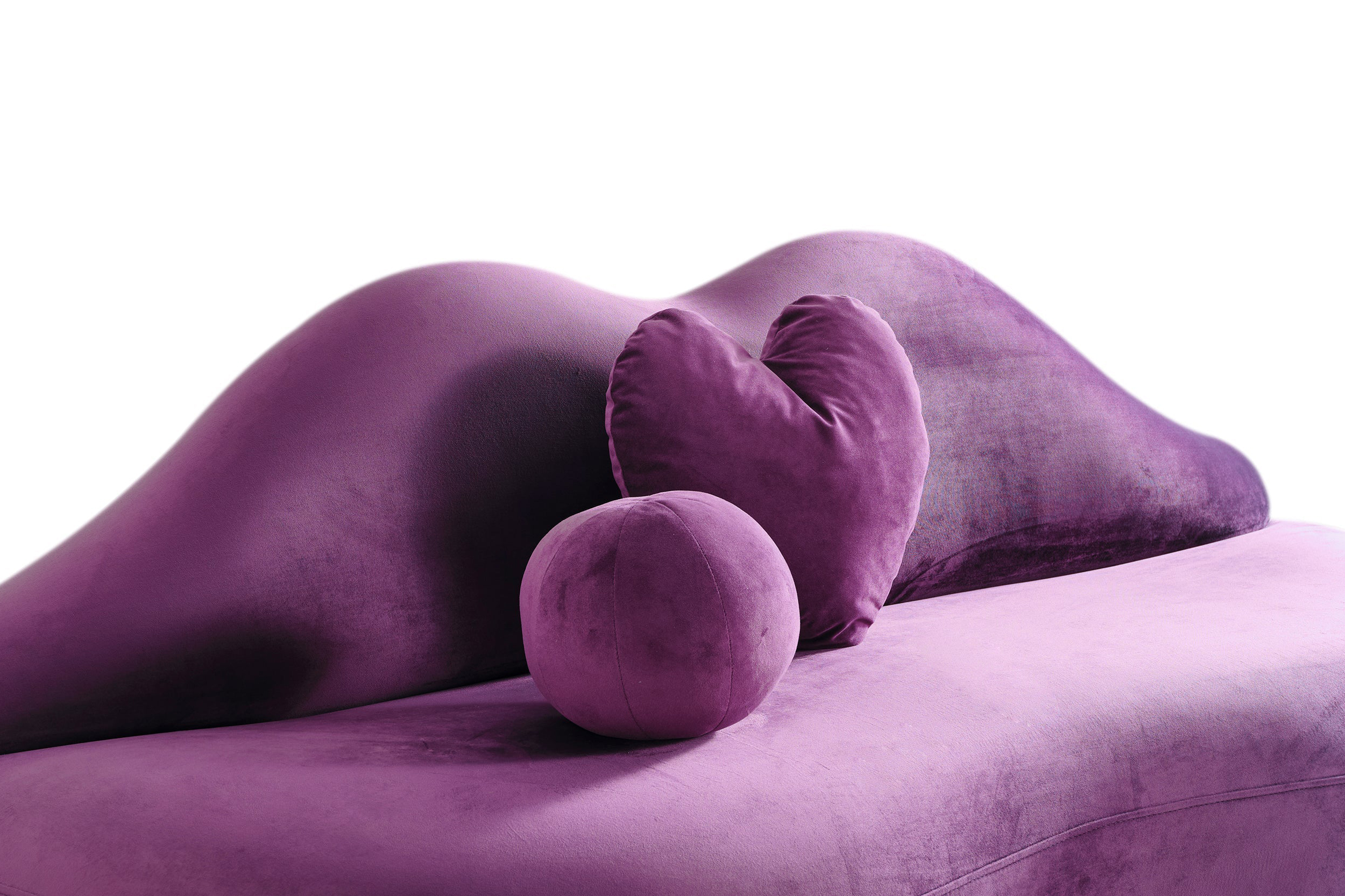 Nova Lips Velvet Loveseat - Purple