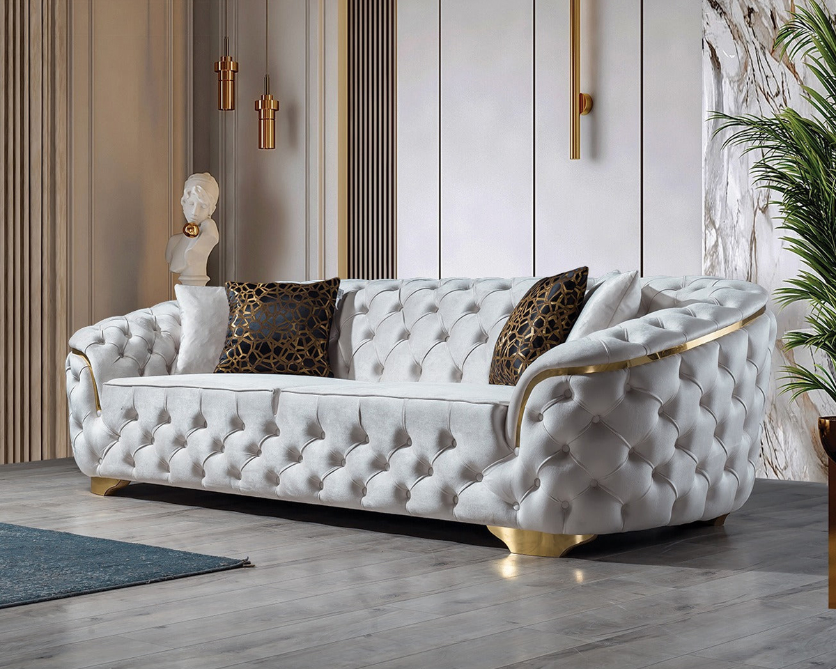 Nova - Lupino Ivory Velvet Sofa