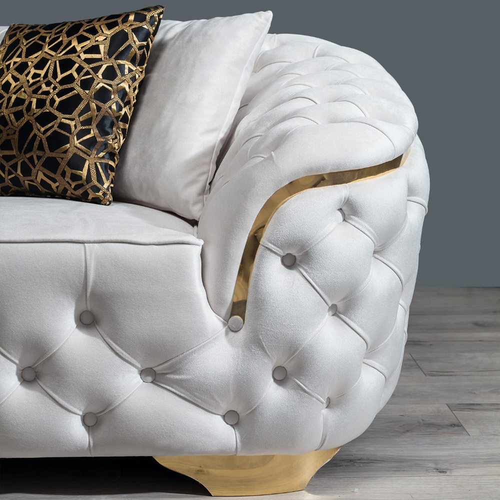 Nova - Lupino Ivory Velvet Sofa