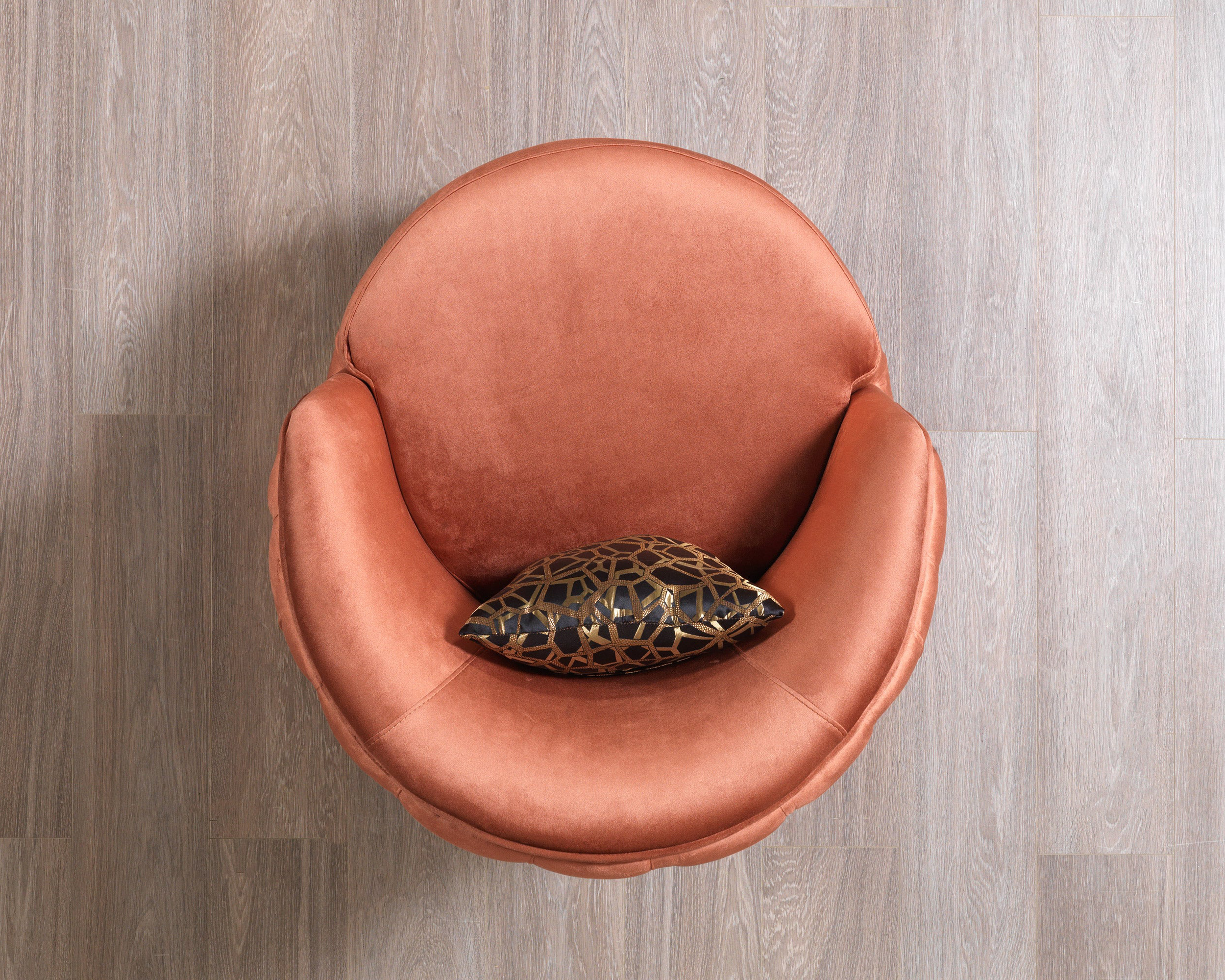 Nova Lupino Orange Velvet Chair