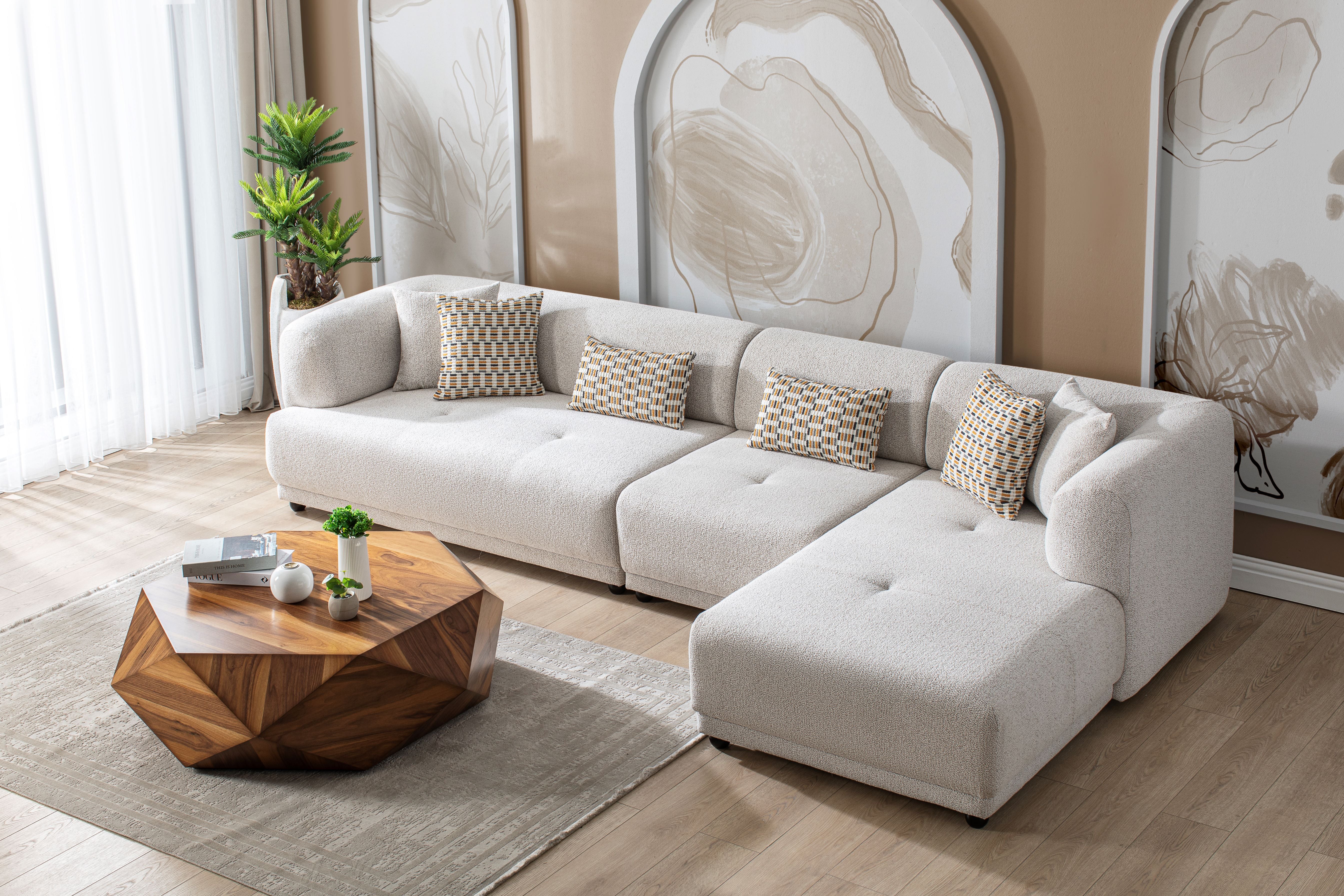 Nova - Lyna Ivory 3 Pc 144" RAF Sectional