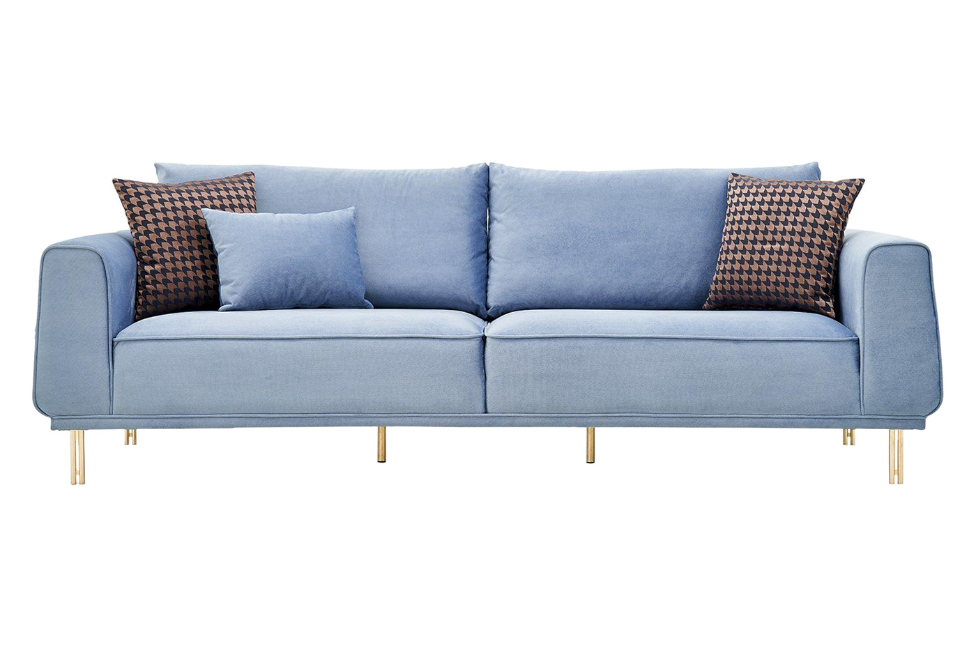 Nova - Merida 3-Seater Sofa in Blue/Gold