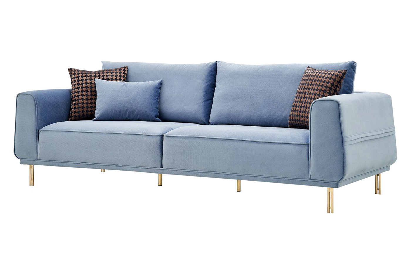 Nova - Merida 3-Seater Sofa in Blue/Gold