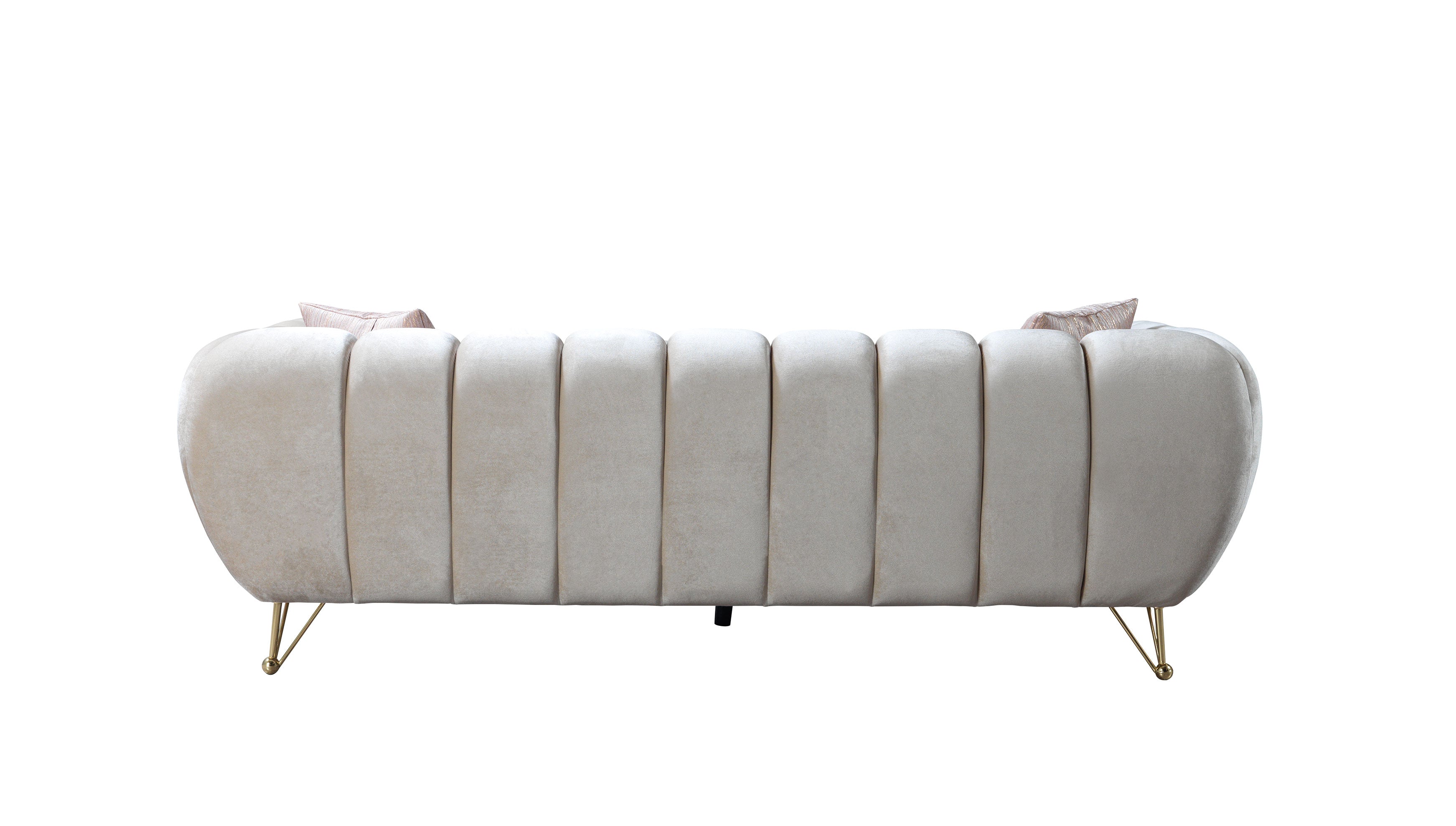 Nova Merida Ivory Velvet Sofa 92" & Loveseat 72"