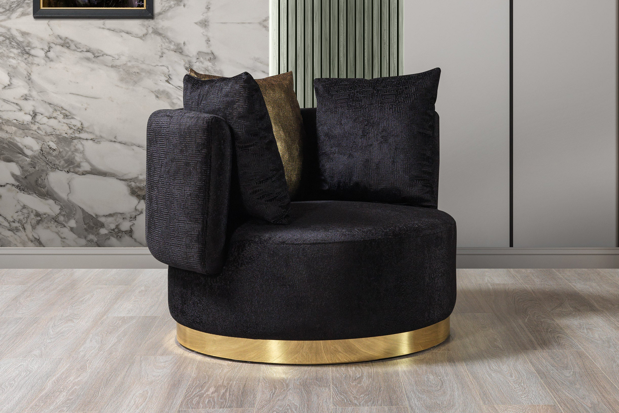 Nova Michelle Velvet Chair - Black