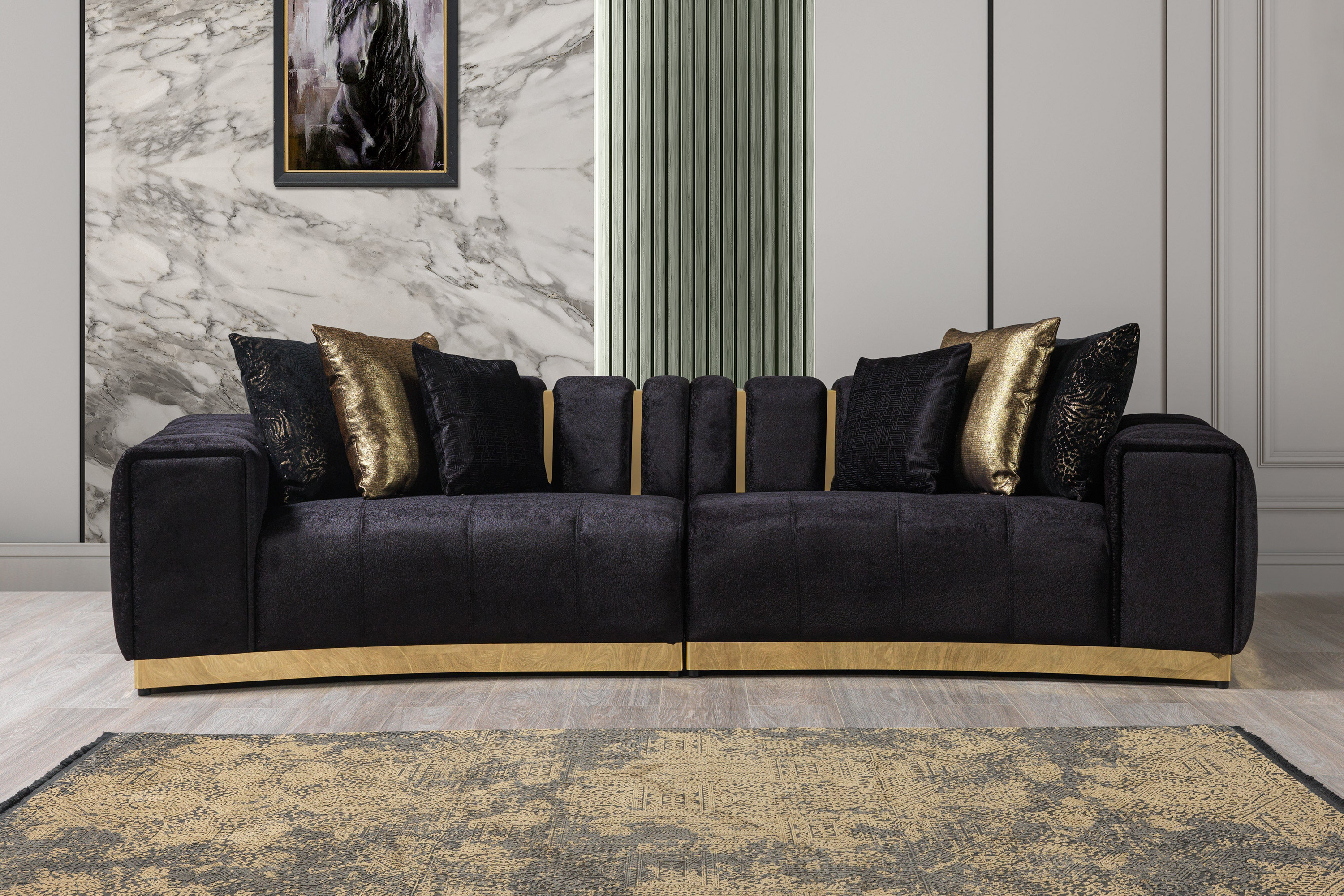 Nova - Michelle Velvet Curved Sectional