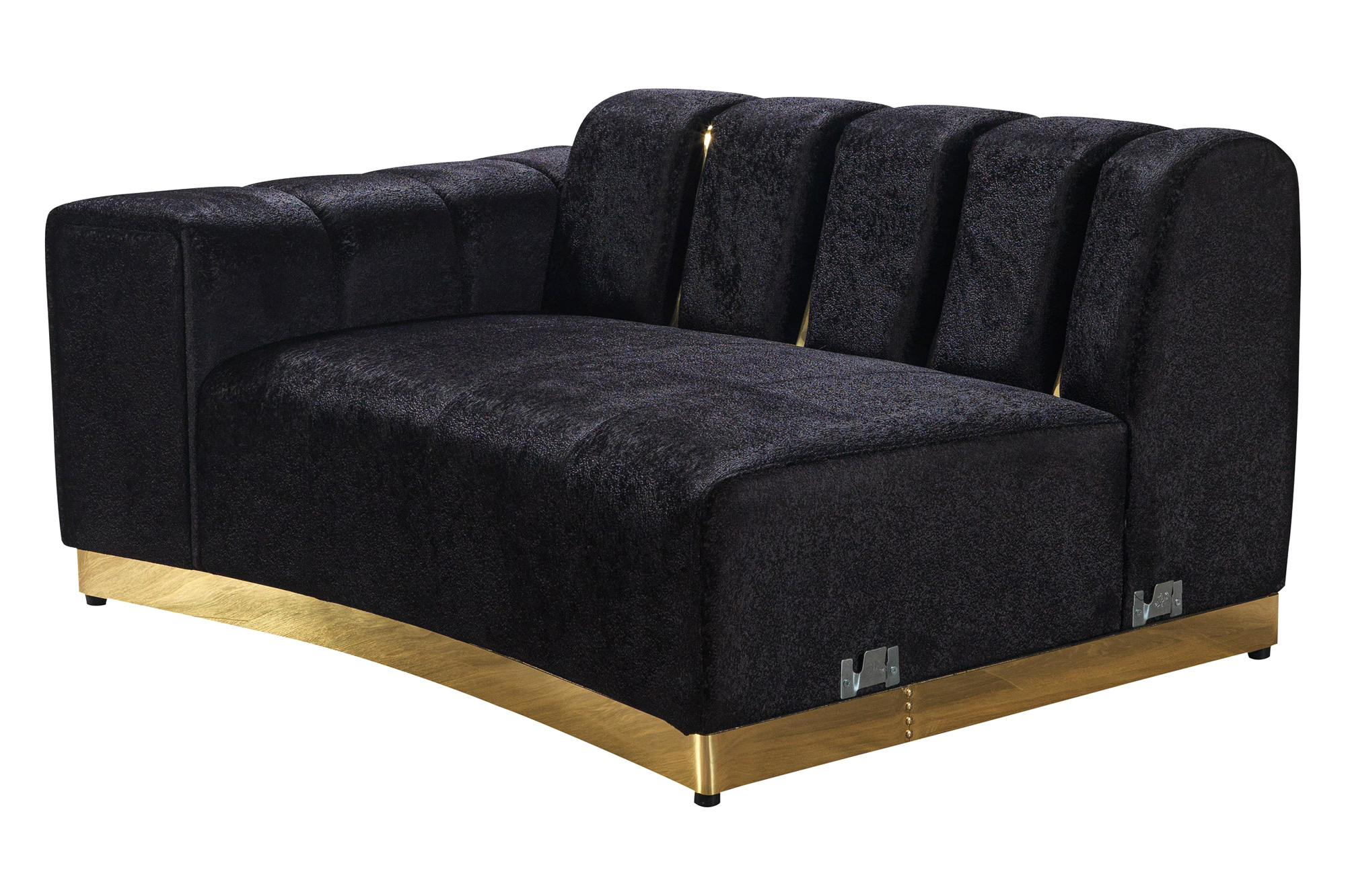 Nova Michelle Velvet Curved Sectional - Black