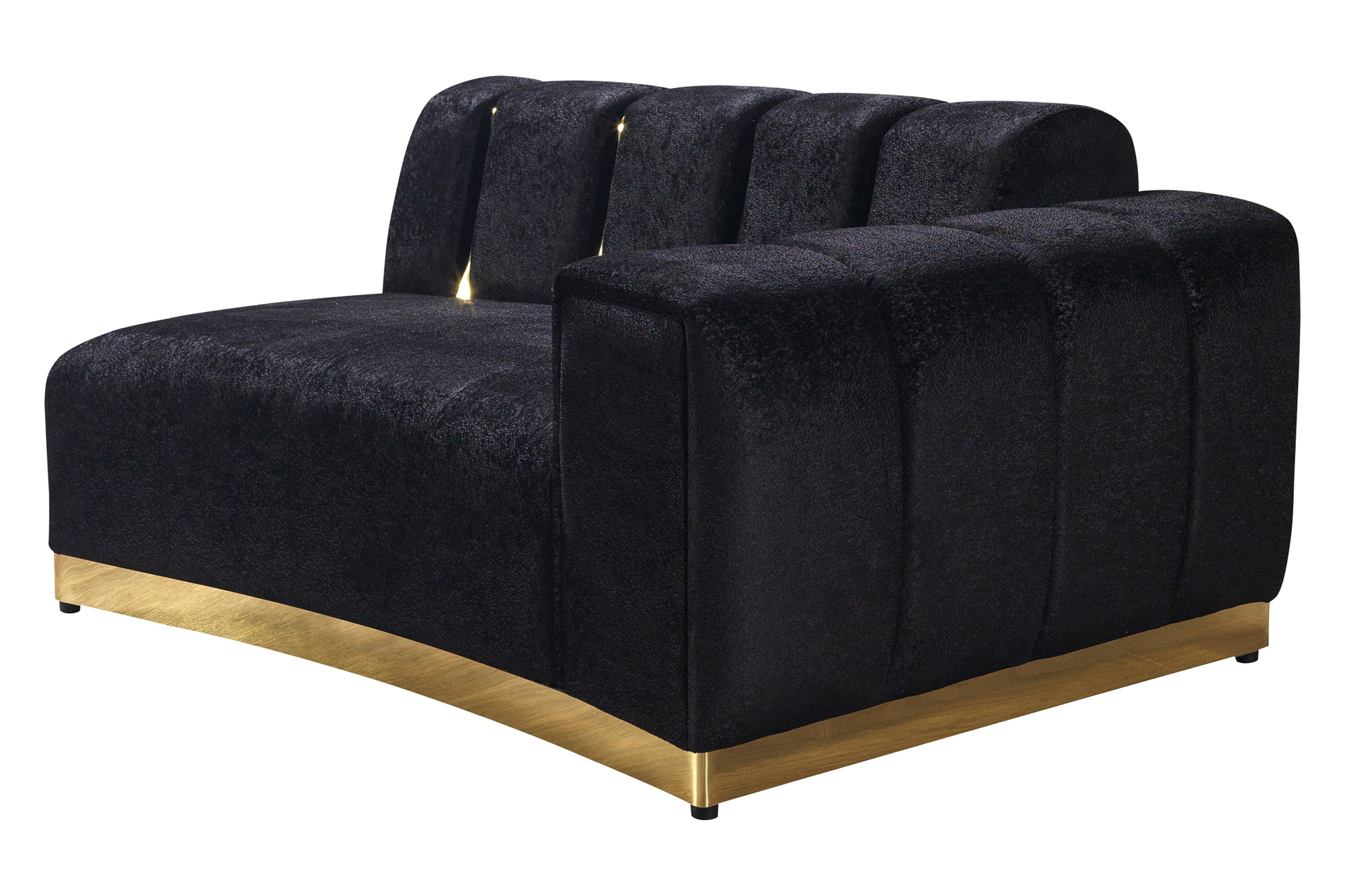 Nova Michelle Velvet Curved Sectional - Black