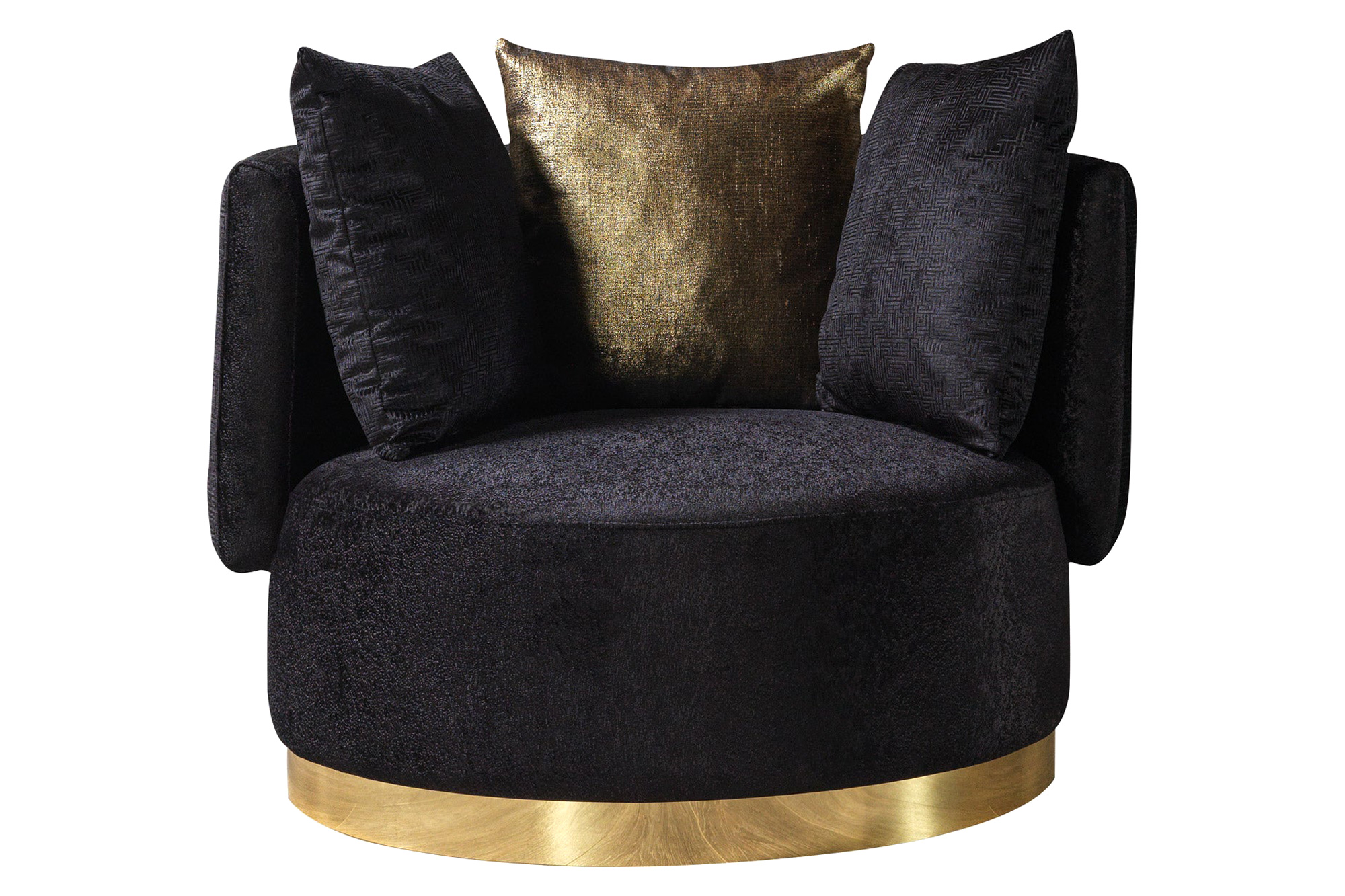 Nova Michelle Velvet Curved Sectional - Black