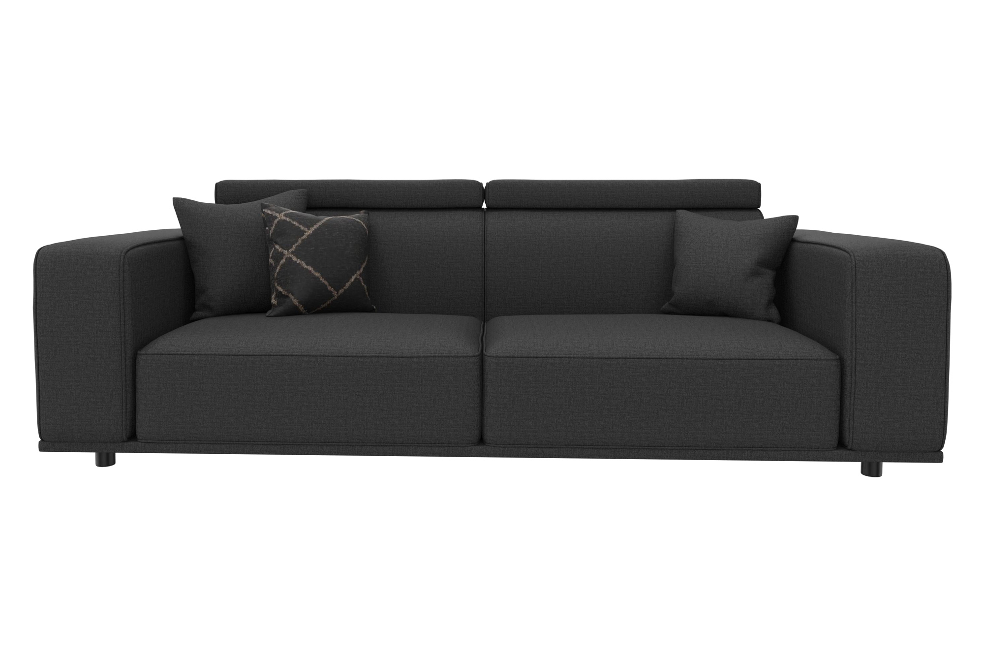 Nova - Milos 3-Seater Sofa in Black