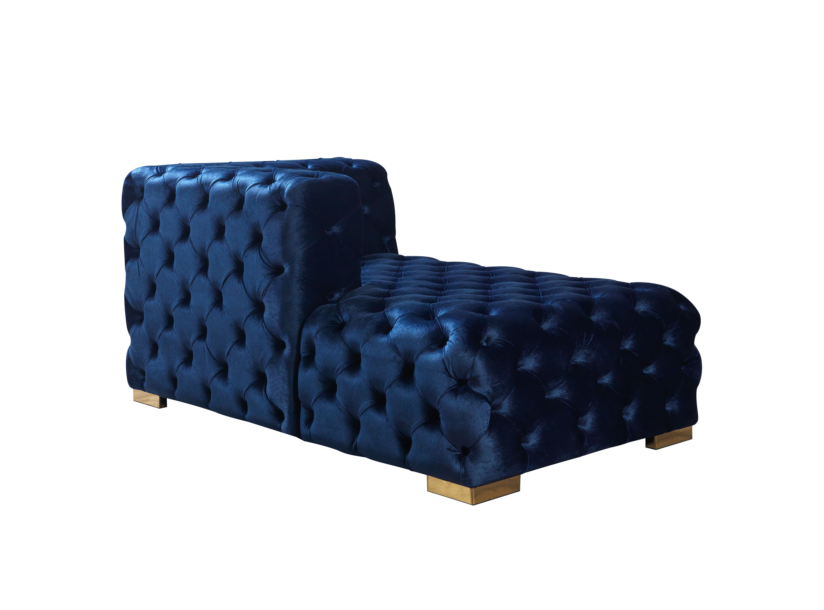 Nova Neva Blue Velvet Double Chaise 138" Sectional