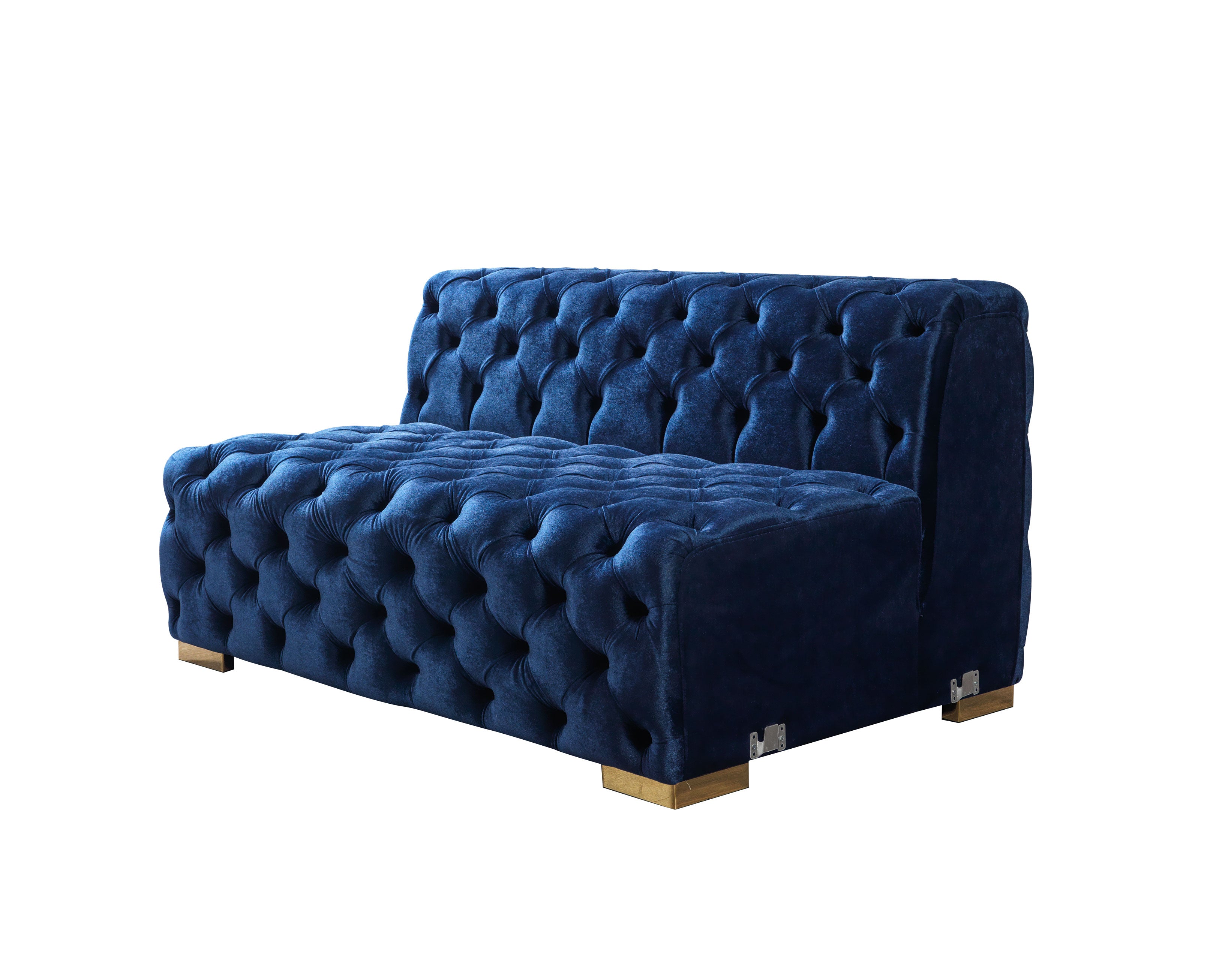 Nova Neva Blue Velvet Double Chaise 138" Sectional