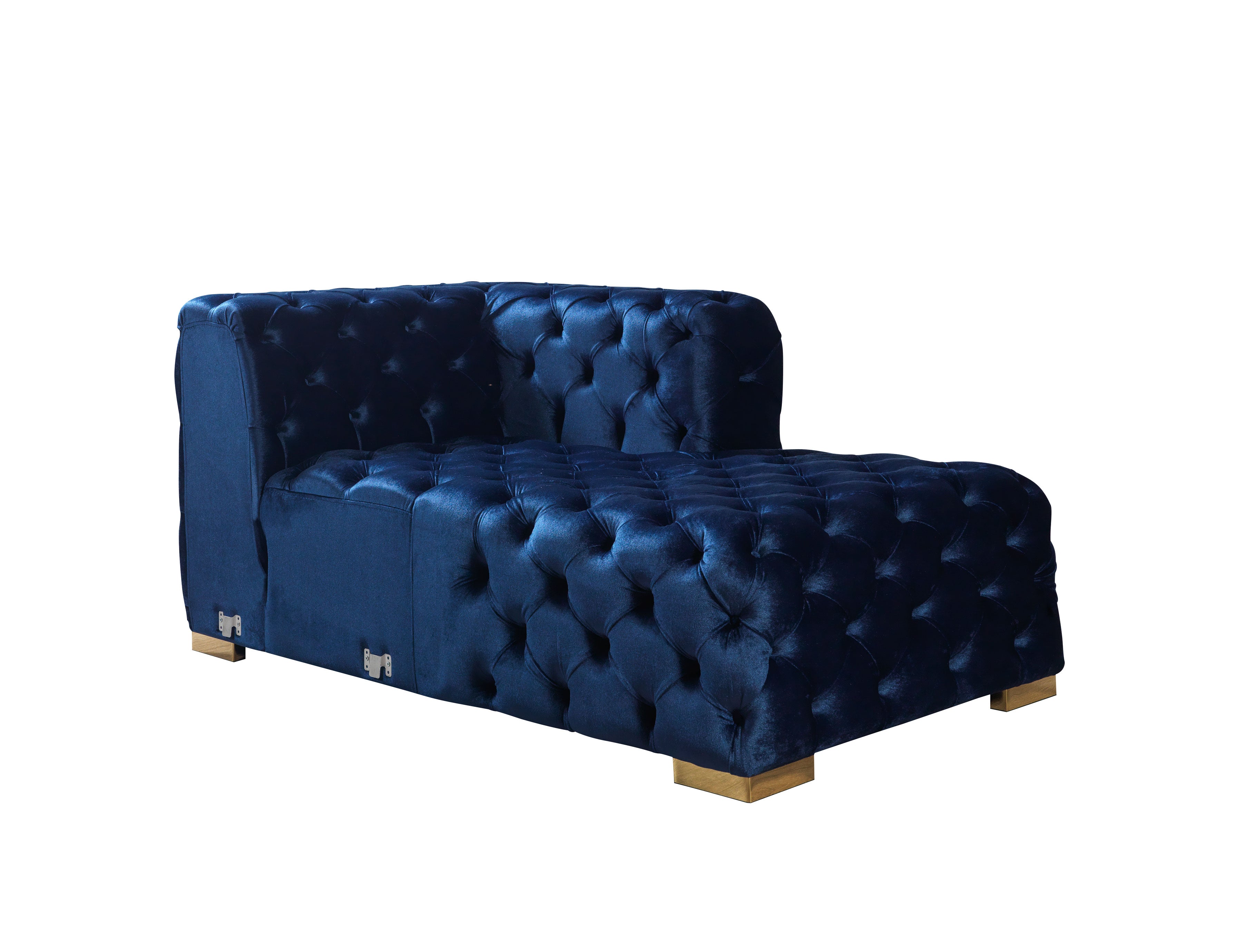 Nova Neva Blue Velvet Double Chaise 138" Sectional