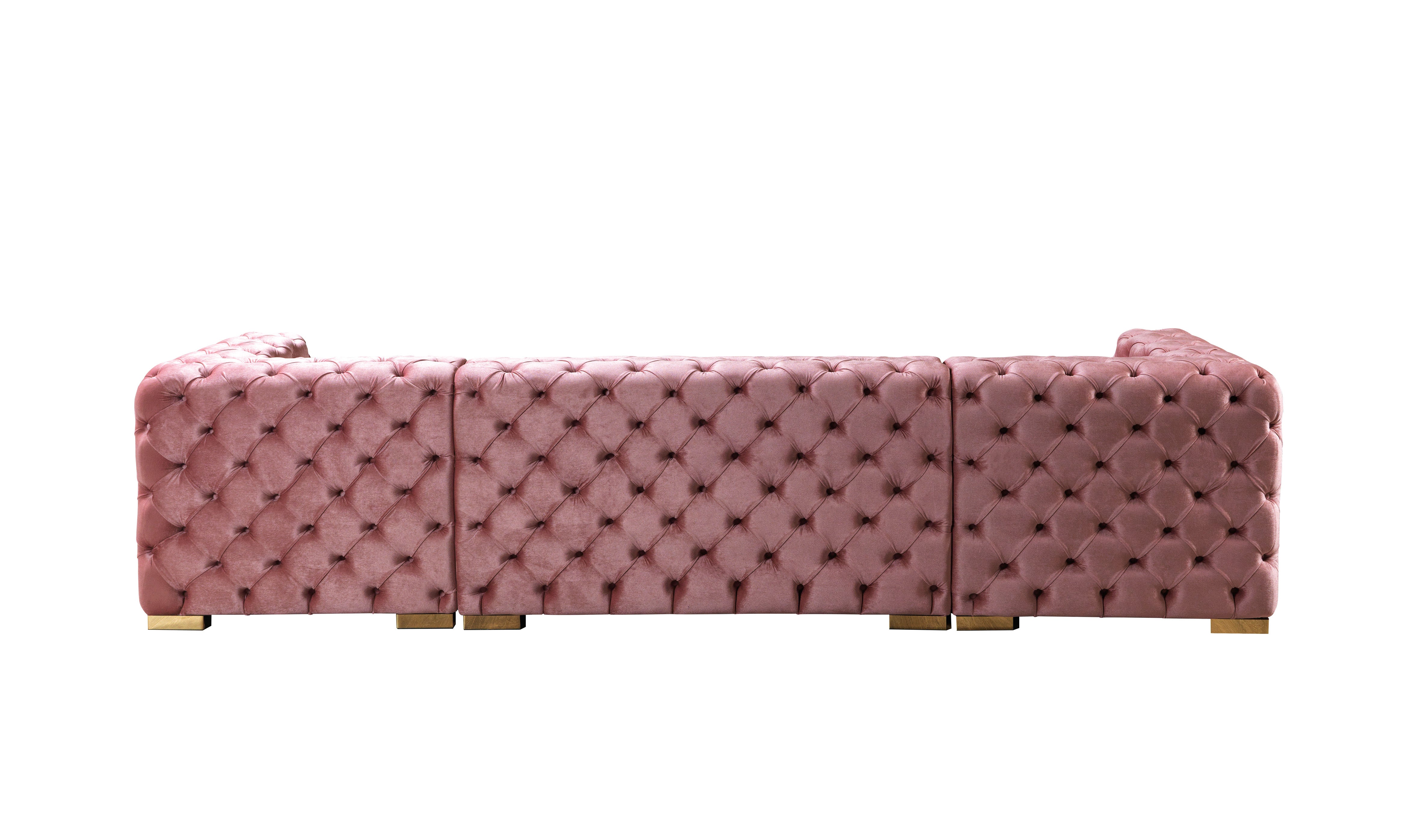 Nova Neva Pink Velvet Double Chaise 138" Sectional