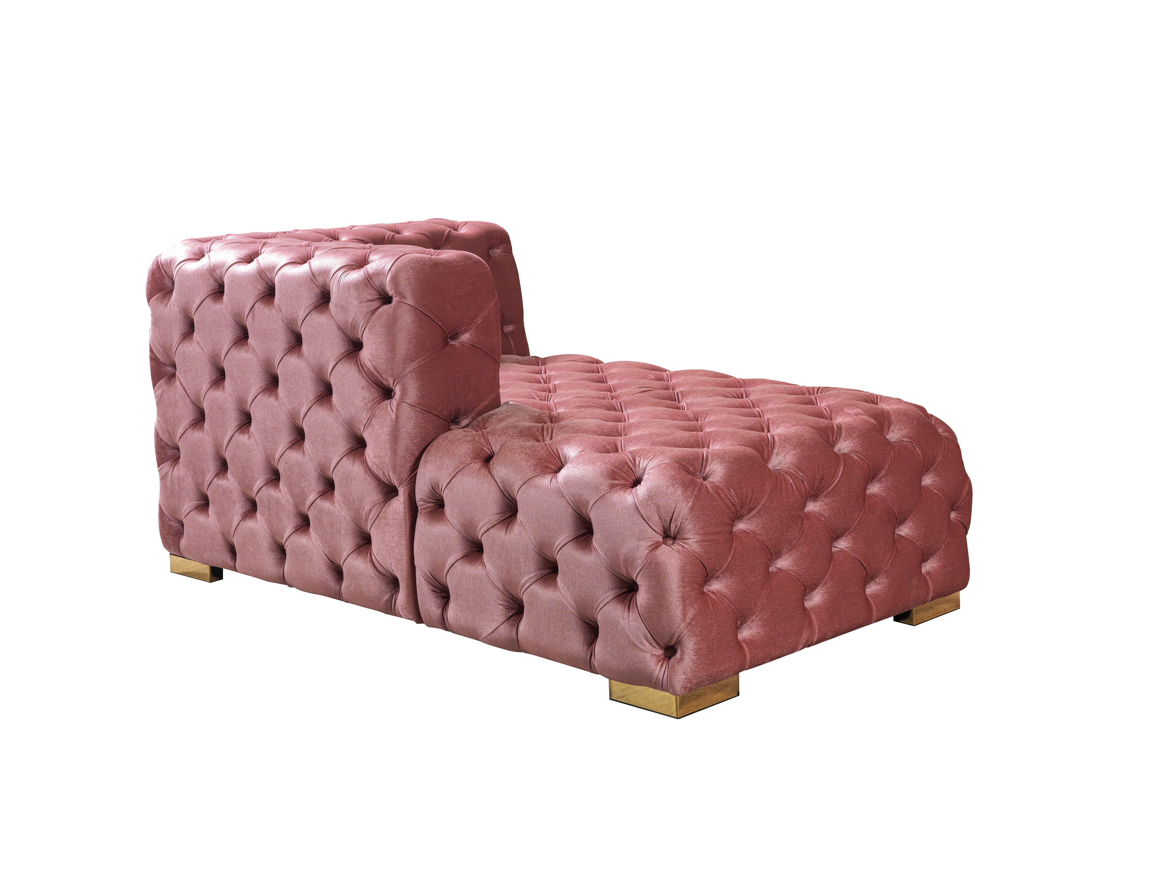 Nova Neva Pink Velvet Double Chaise 138" Sectional