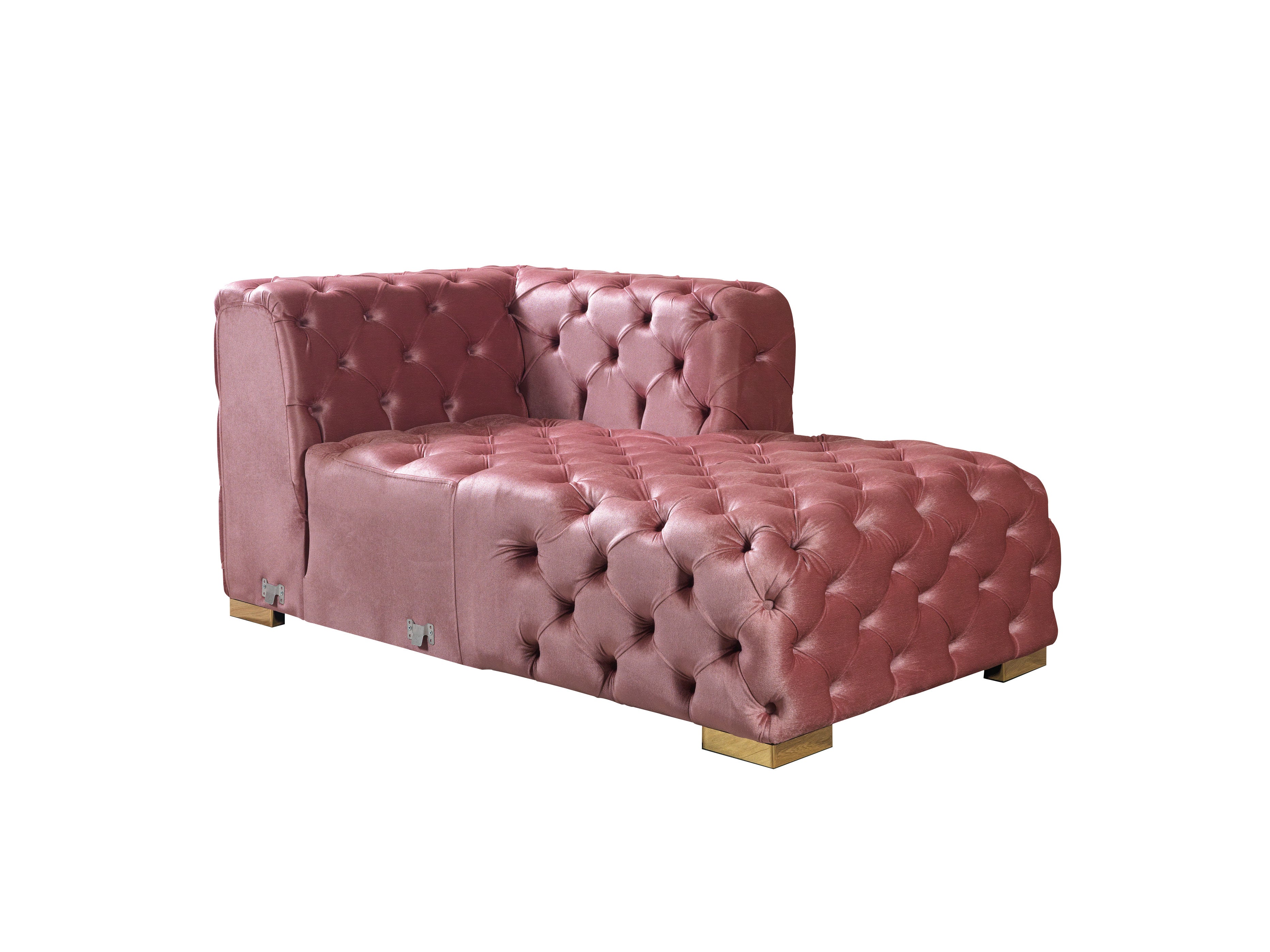 Nova Neva Pink Velvet Double Chaise 138" Sectional