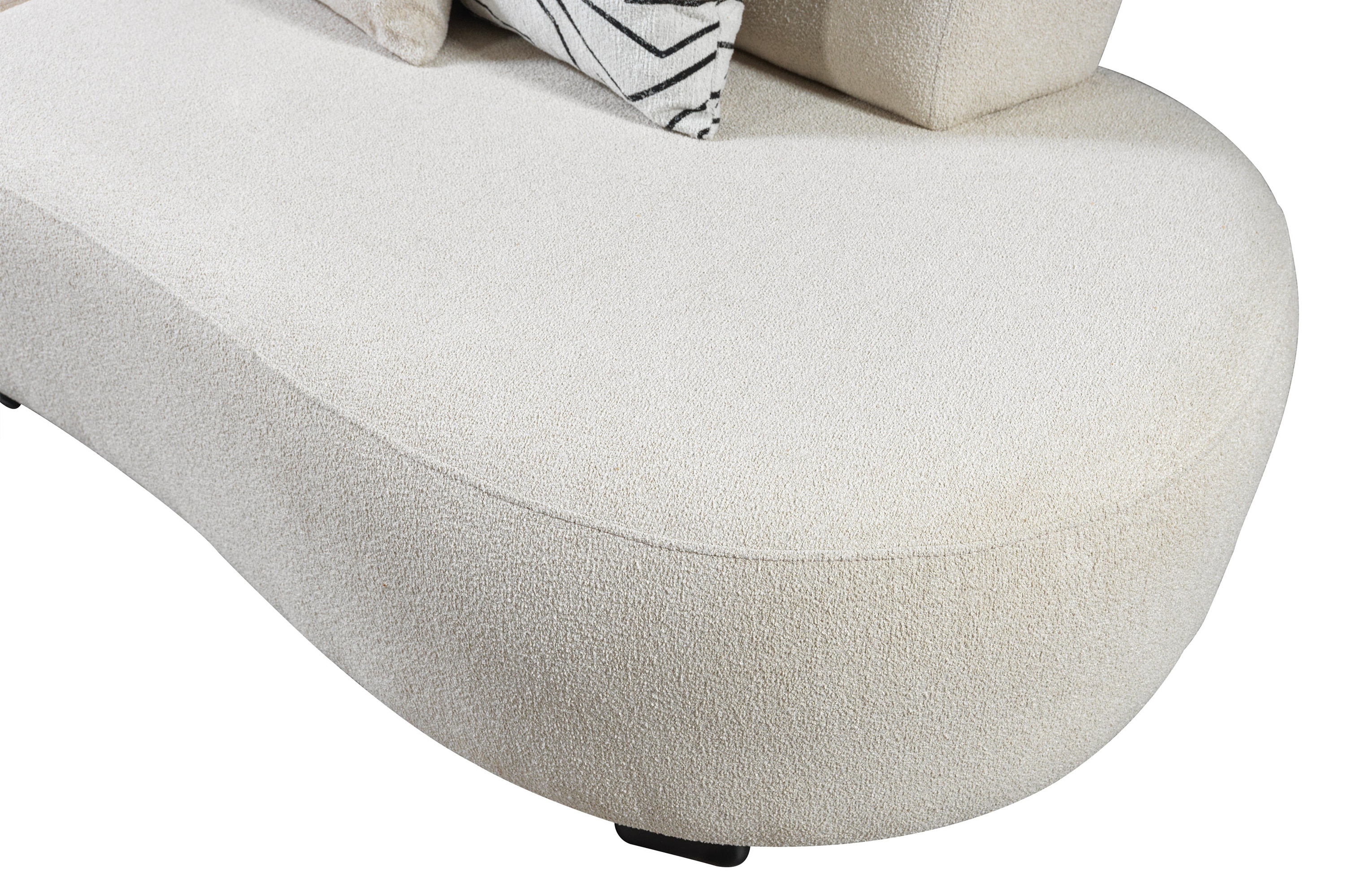 Nova - Olivia Boucle 3-Piece Curved Sectional in Ivory