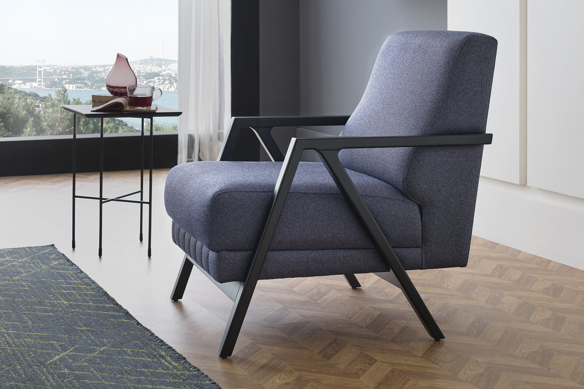 Nova - Pavia Armchair in Navy Blue