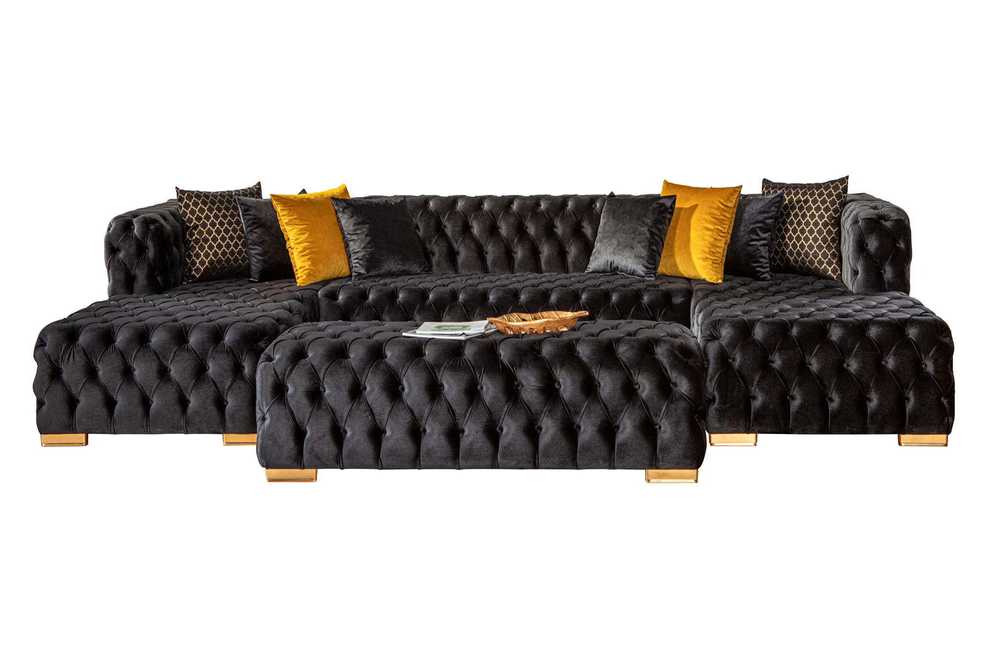 Nova Polo U-Shape Sectional - Black