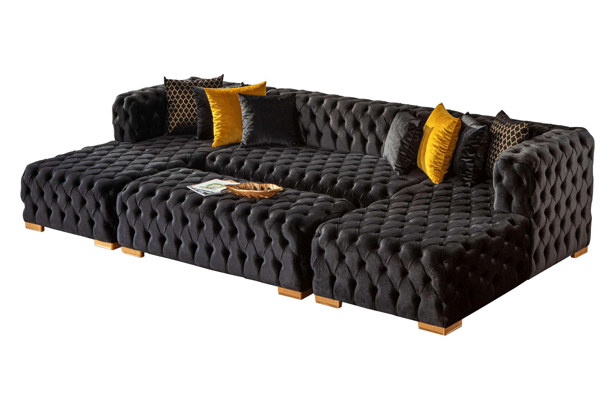 Nova Polo U-Shape Sectional - Black