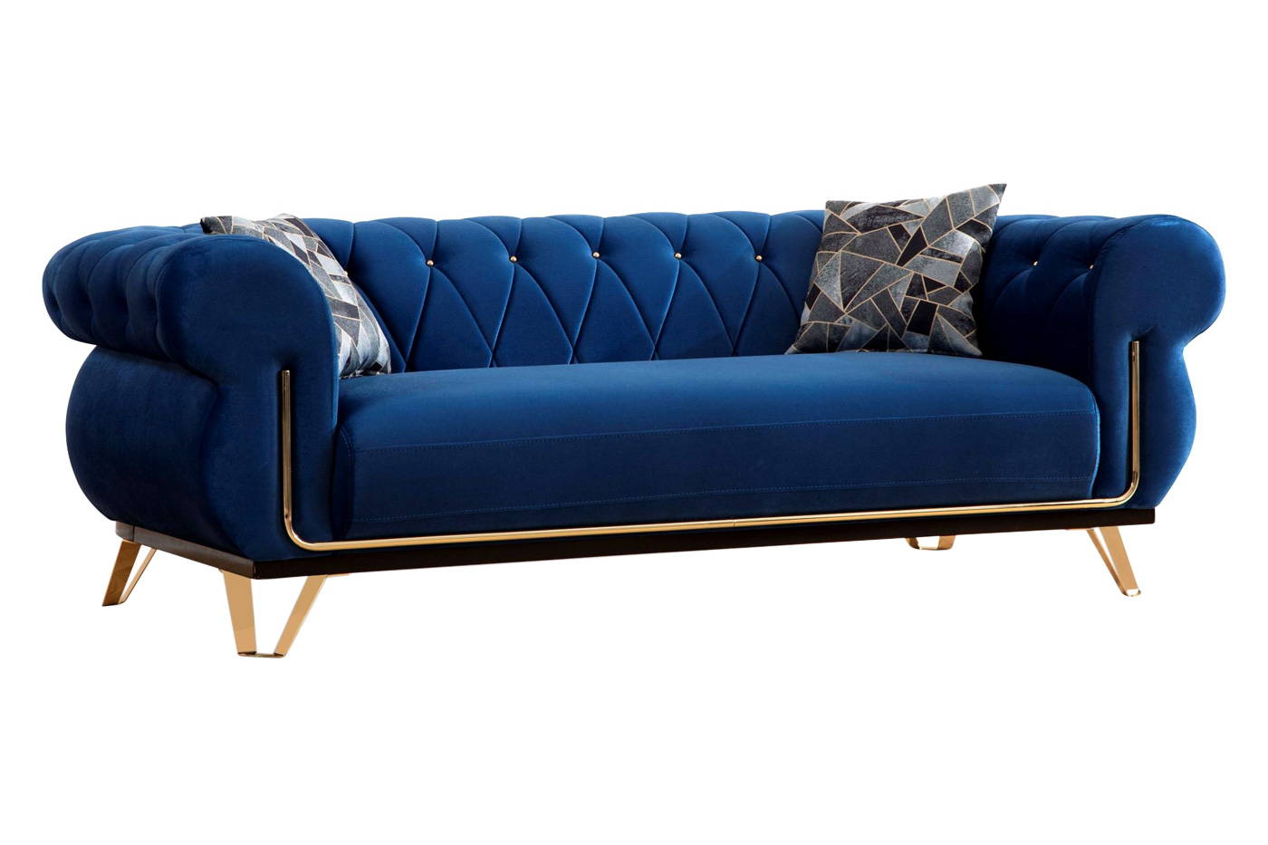 Nova - Rosy Navy Velvet Sofa & Loveseat