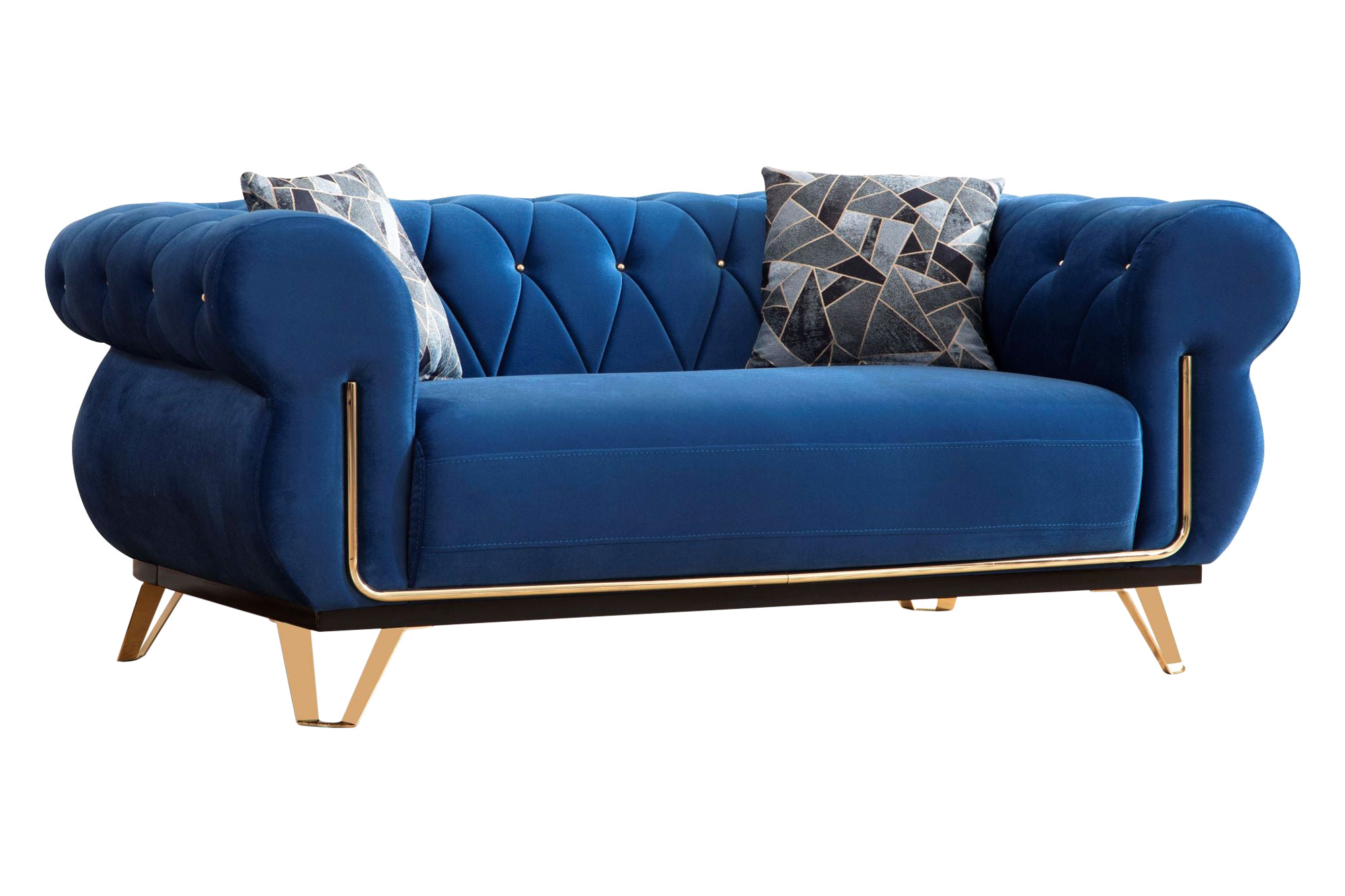 Nova - Rosy Navy Velvet Sofa & Loveseat