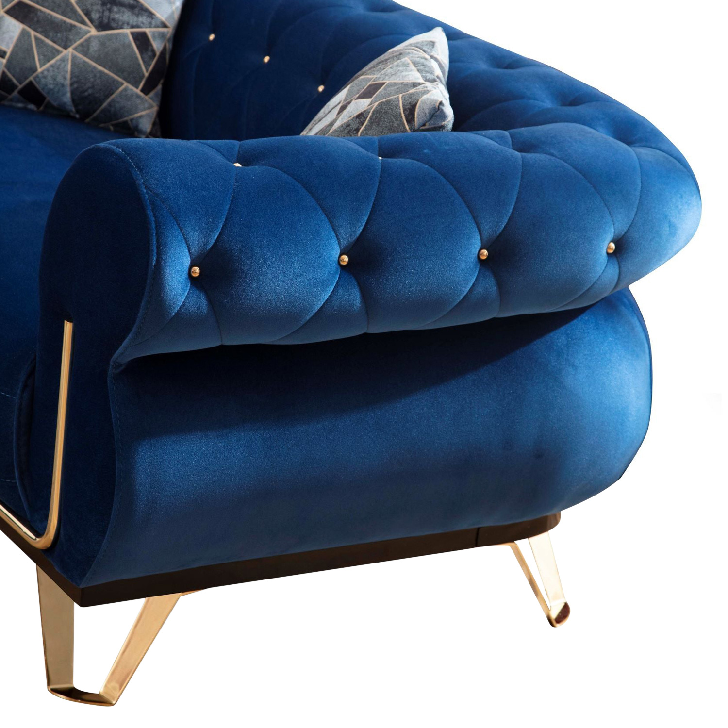 Nova - Rosy Navy Velvet Sofa & Loveseat