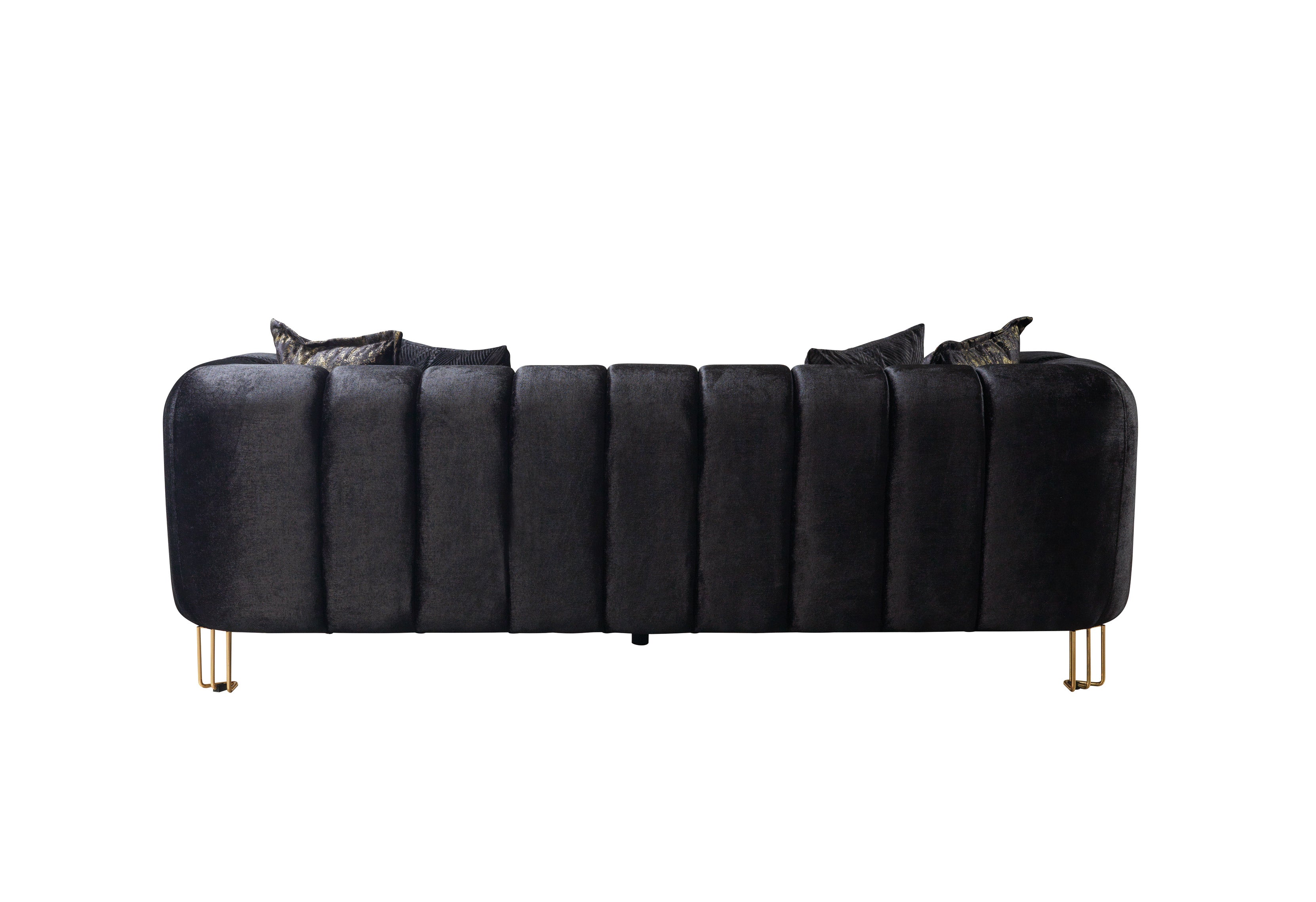 Nova - Santana Black Velvet Sofa 89" & Loveseat 69"